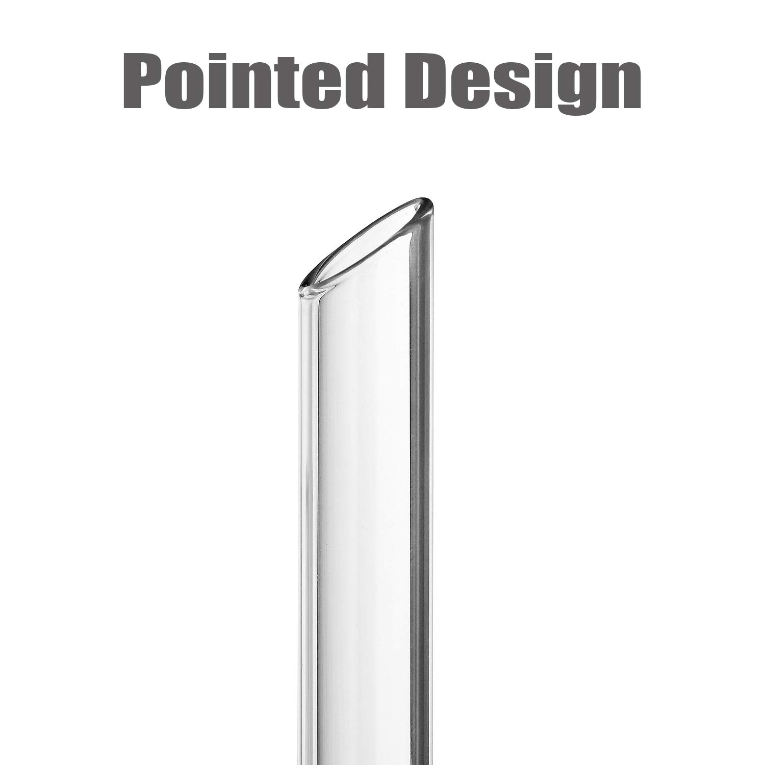 Alink Reusable Glass Boba Straws, 14Mm Extra Wide Clear Smoothie Straws For Bubble Tea, Pack Of 4 With 1 Case And 2 Brush