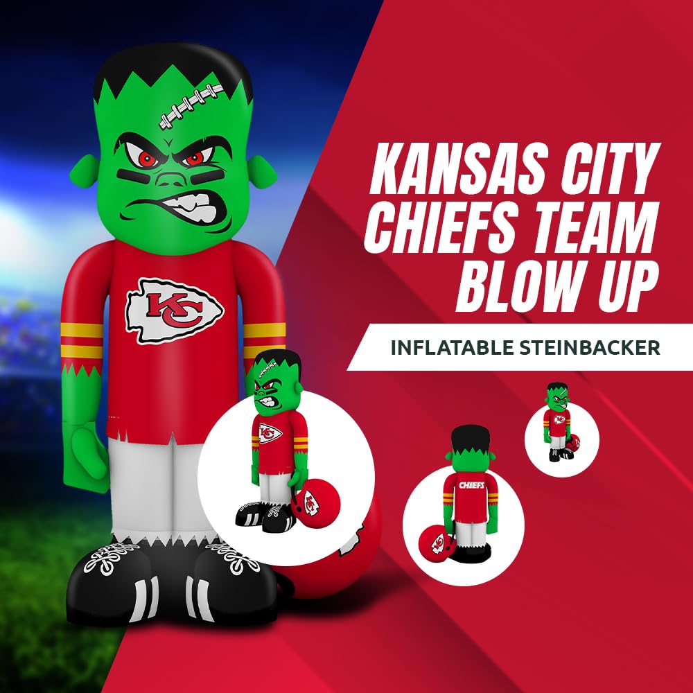 Sporticulture NFL Kansas City Cheifs 7 8 Blow Up Inflatable Steinbacker with LED Lights & Built-in Blower - Balloon Merchandise