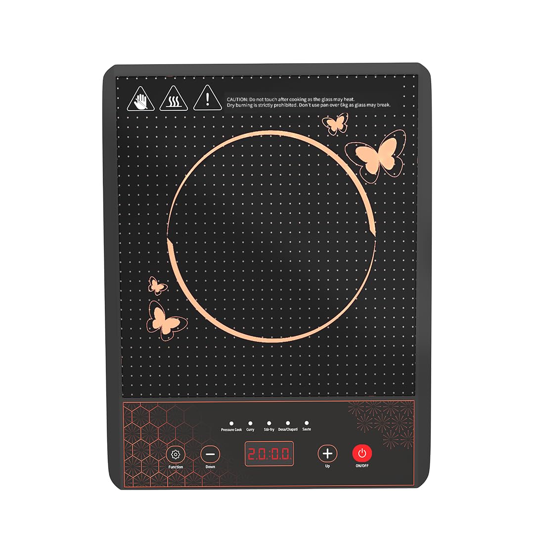 Cellecor Ict02Ce 2000 Watts Induction Cooktop With AutoSwitch Off | 5 Preset Modes | Soft Push Button Control | Overheat Protec