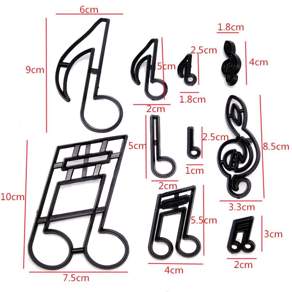 Music Fondant Cutters, Airlxf 10Pcs Wedding Cookie Cutter Set For Anniversary/Bridal/Engagement Cake Decorating Sugarcraft Cutti