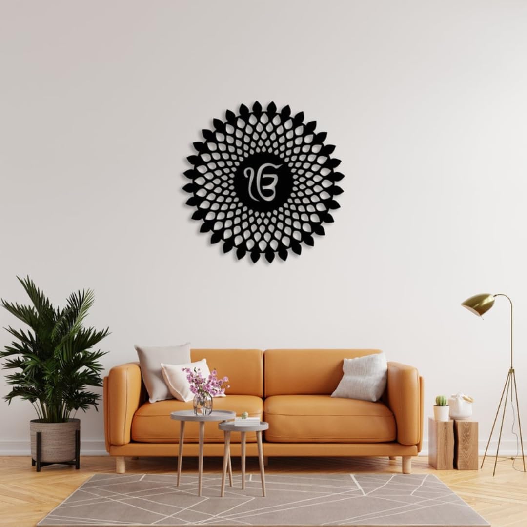 Stash House Ek Onkar Wooden Wall Art | Punjabi Gurbani Quote Frame | Waheguru Sikh Decor | Gurudwara Wall Hanging For Room Decor