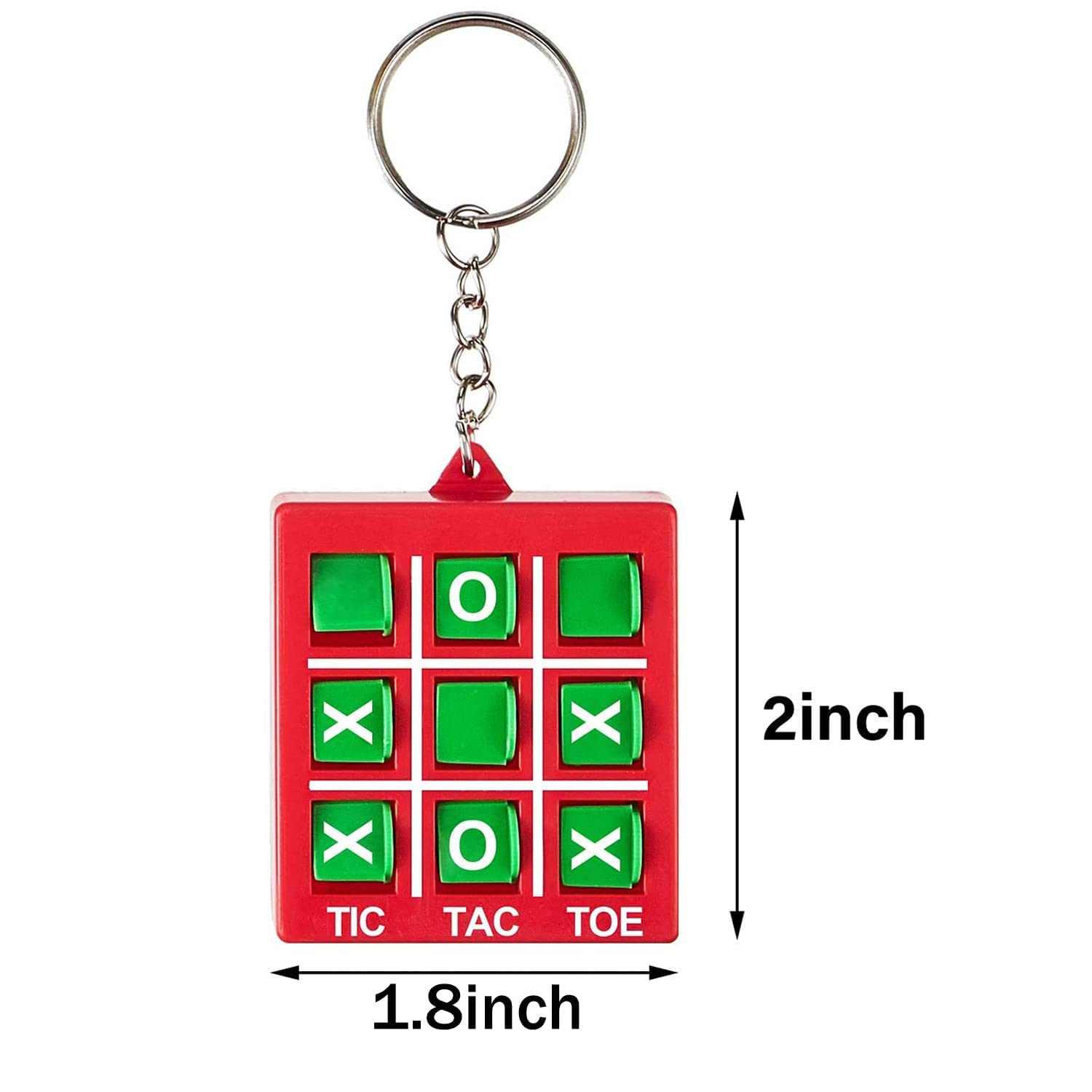 Hicarer Valentines Tic Tac Toe Keychain For Kids Ages 8-12 Party Favors Plastic Keyholders Game For Goodie Bags Mini Backpack Bi