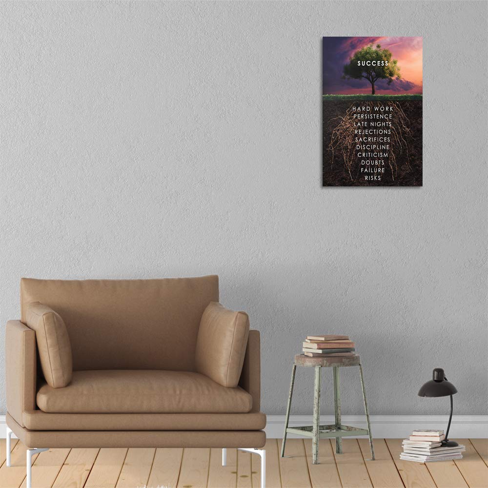 Success Tree Inspirational Quote Canvas Wall Art Motivational Motto Painting Inspiring Entrepreneur Posters Prints Artwork Decor