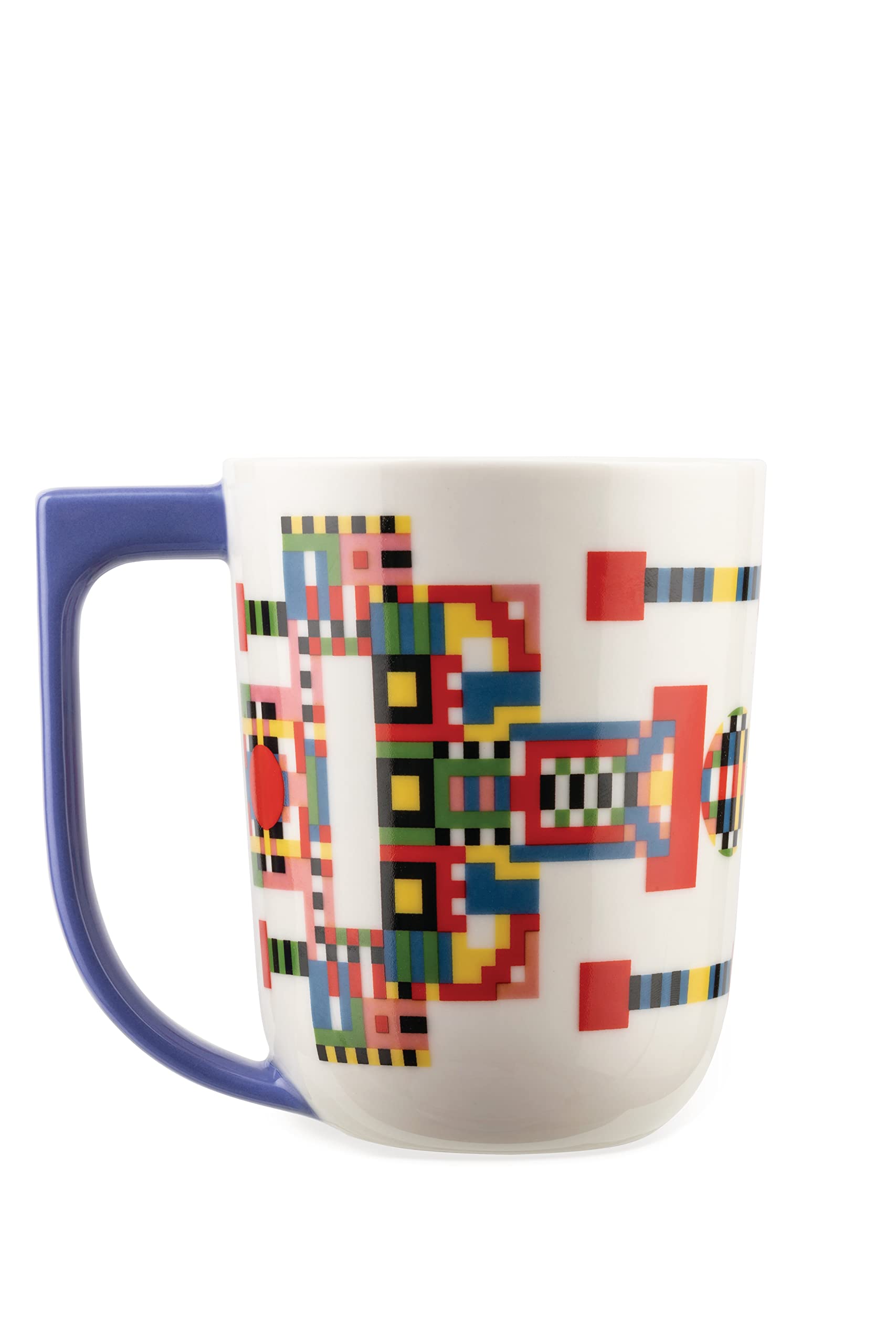 Elena Salmistraro Alessi Holyhedrics ESA09 2 - Design Mug with Balanced Dimensions, in Porcelain Decorated with Hand Applied Dec
