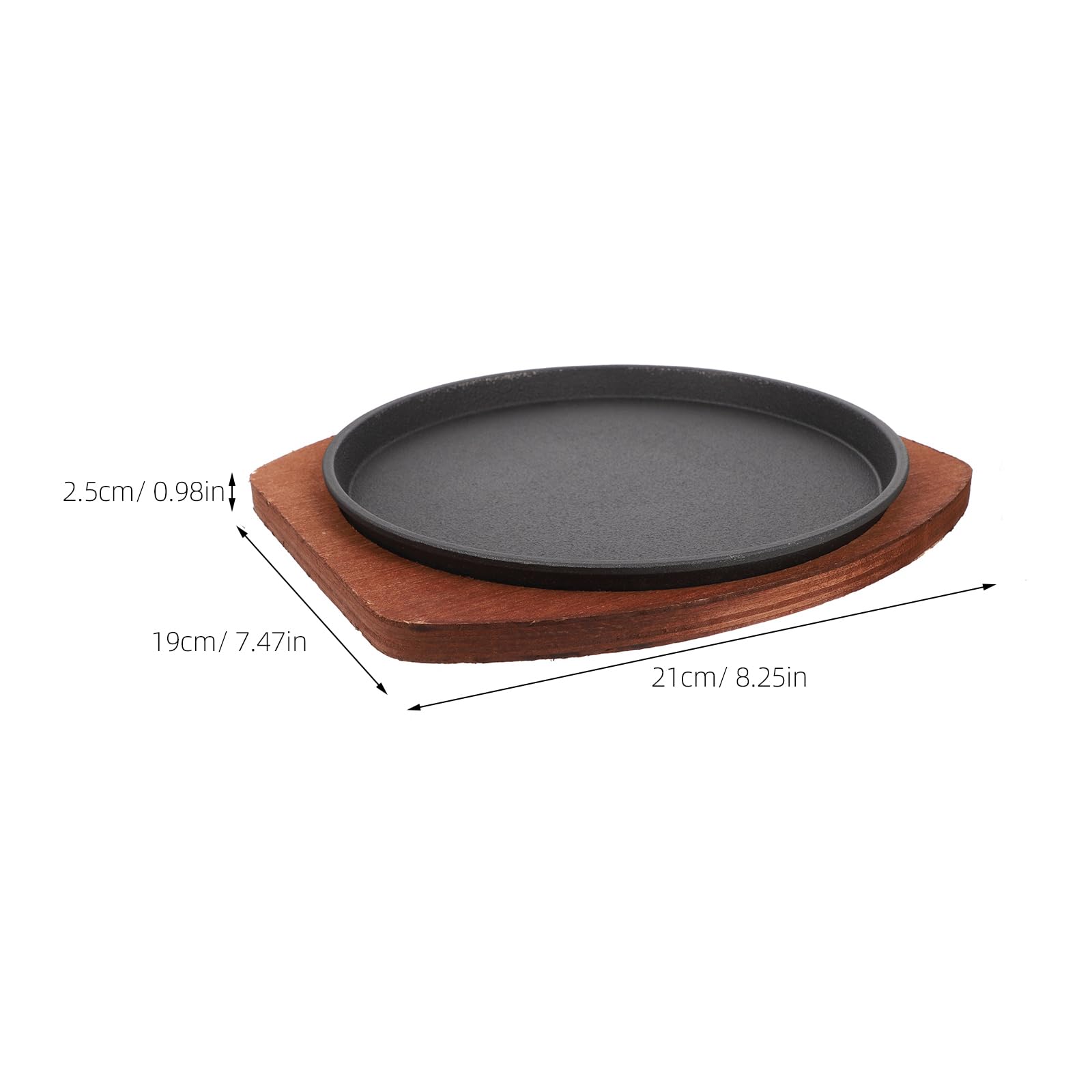 Fajita Plate Cast Iron Fajita Pan With Wooden Tray Sizzling Japanese Steak Plate For Home Restaurant