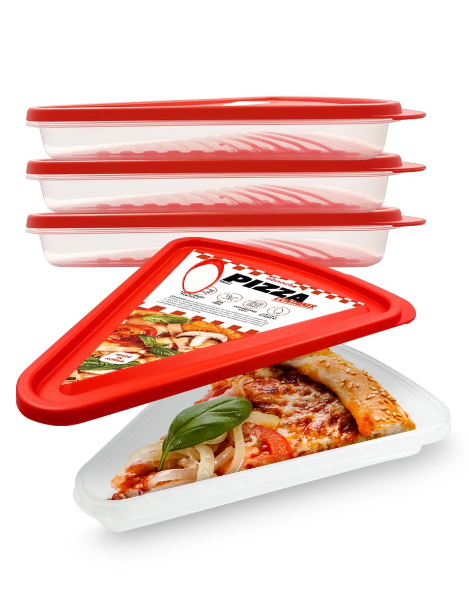 OBNOCHE Pizza Slice Container, Tray and Saver, BPA Free 4 Pack No more soggy pizza! Keep it fresh and crispy with our airtight p