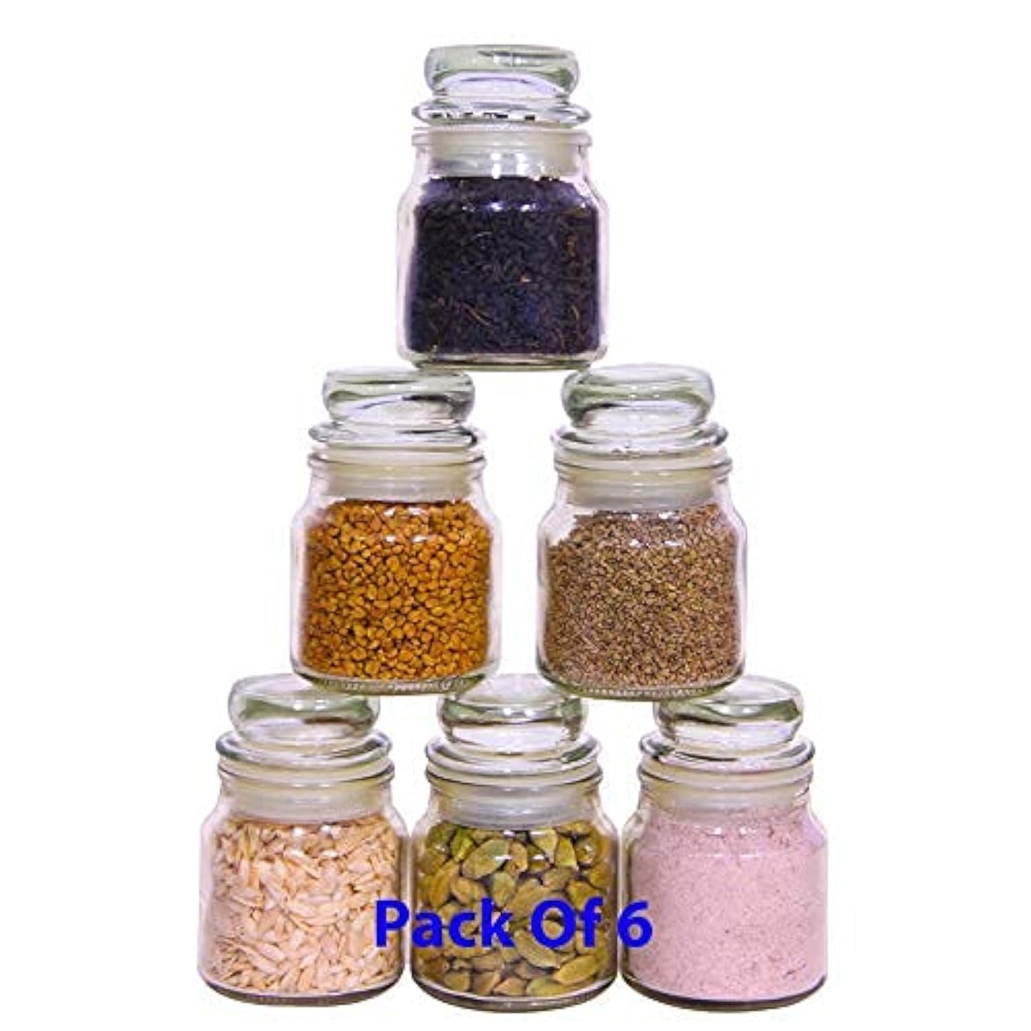 Lucid...We Build Relations .. Glass Jar & Container With Rust Proof Airtight Lid Jar For Storage Of Spices & Dryfruit Small Jars