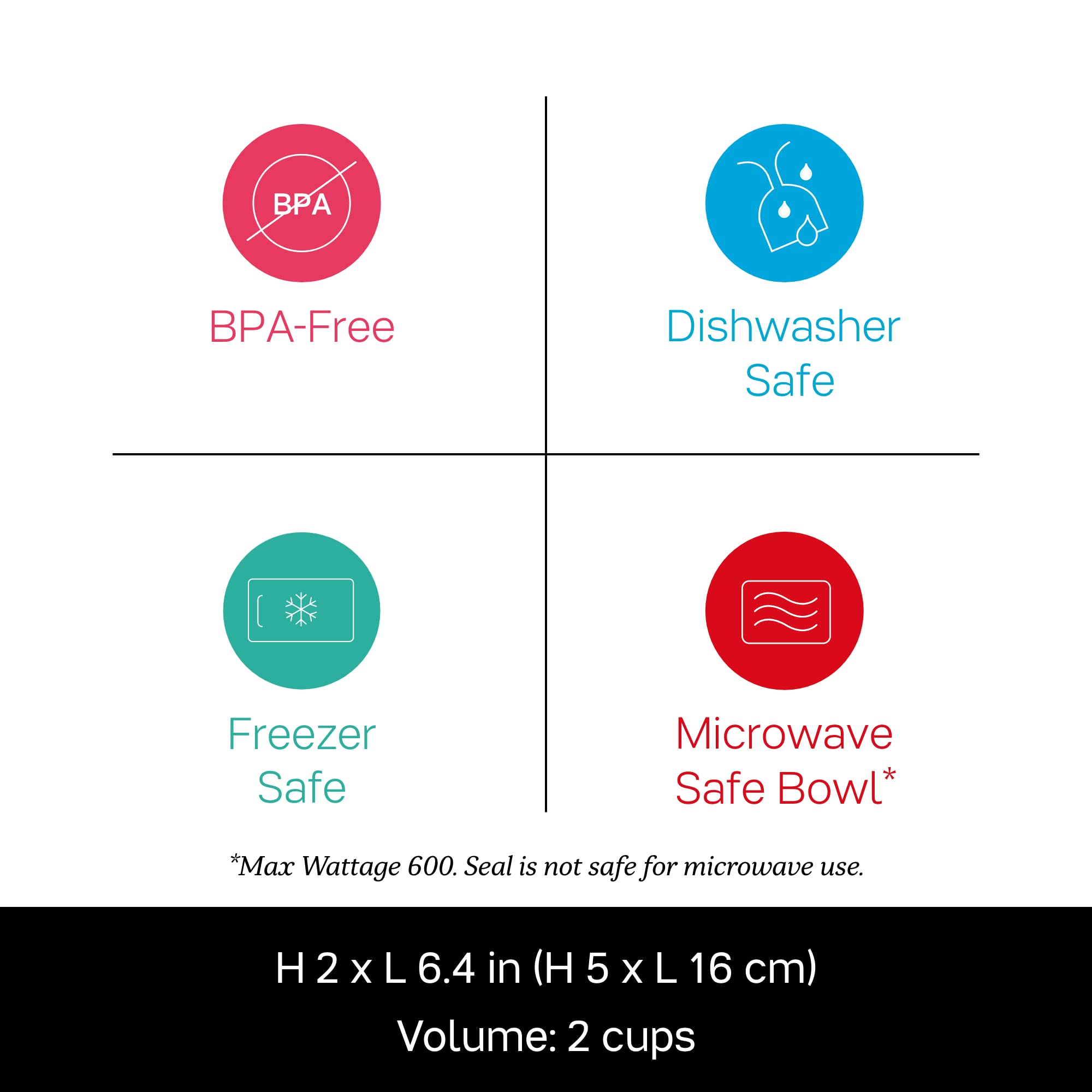 Tupperware Brand Microwave Reheatable Cereal Bowls (500Ml/2 Cup) + Lids - Dishwasher Safe & Bpa Free - Airtight, Leak-Proof Food