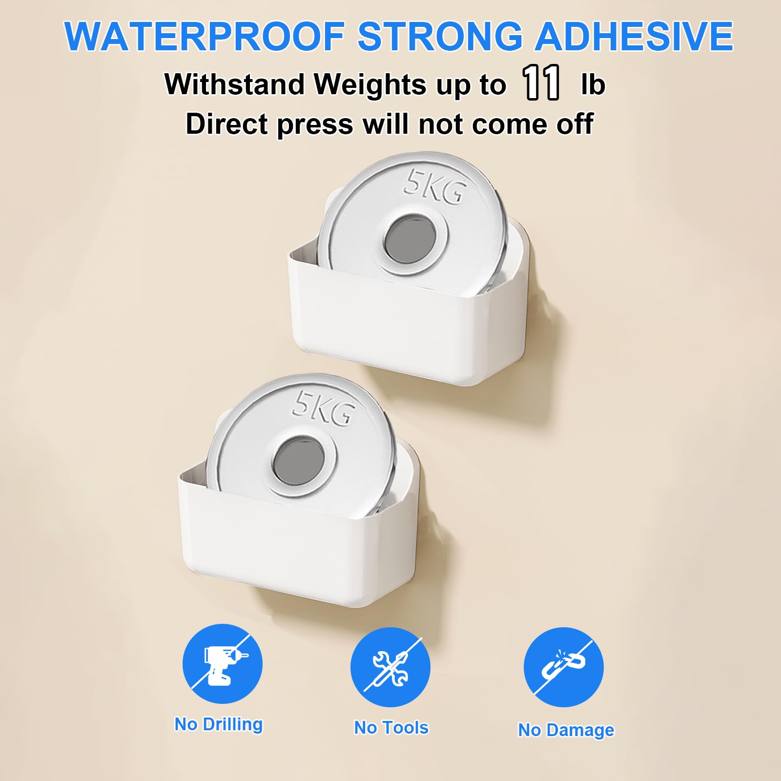 2Pc Clear Wall Mount Organizer, Adhesive Cabinet Door Organizer,Self Adhesive Organizer For Wall,Shower Caddy No Drilling Hang W