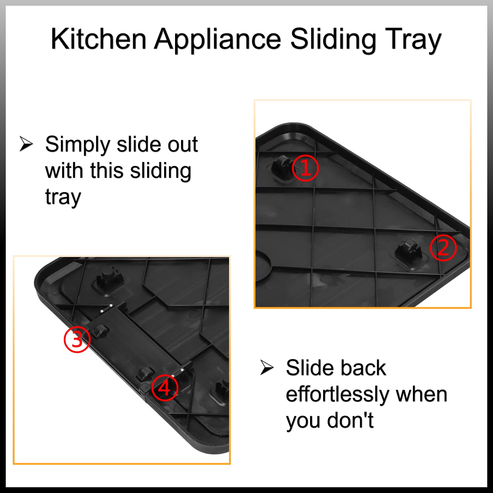 Kitchen Appliance Sliding Tray, Kitchen Caddy Sliding Coffee Maker Tray Mat 41 * 30 * 2Cm Rolling Tray Countertop Storage Moving