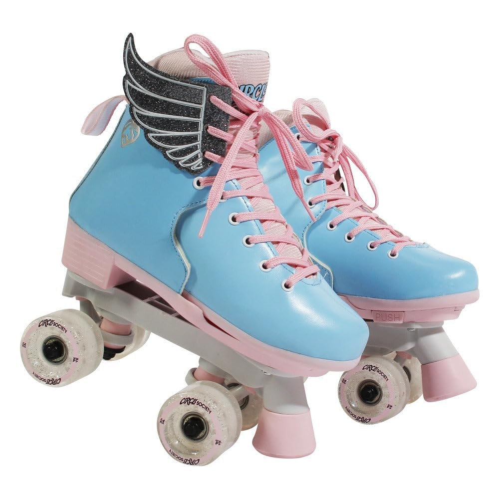 Circle Society Classic Adjustable Childrens Roller Skates, 3-7 Us Girls, Classic Cotton Candy