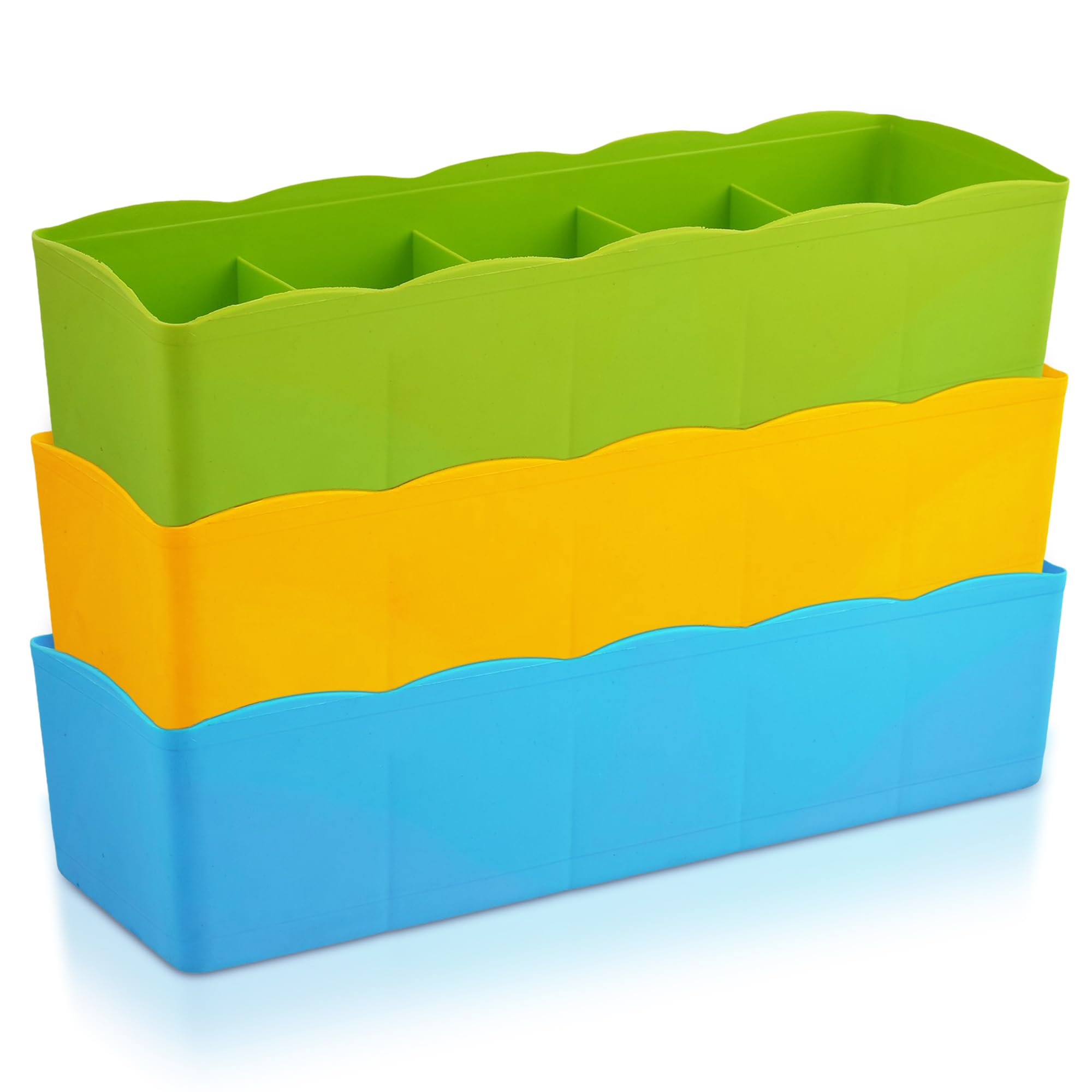 Urbane Home Drawer Organizer | Plastic Undergarment Organizer For SocksTies | Stackable Drawer Divider Box | Closet Storage Box