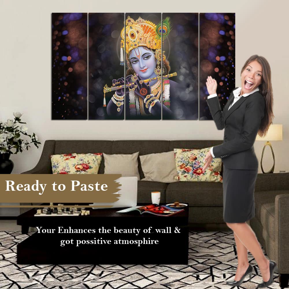 Maxstone Improve Your Place Beautiful Wall Painting With Flute Digital Multiple Pannal Hd Photos (Multicolour, 60 X 30 Inch) Vyn