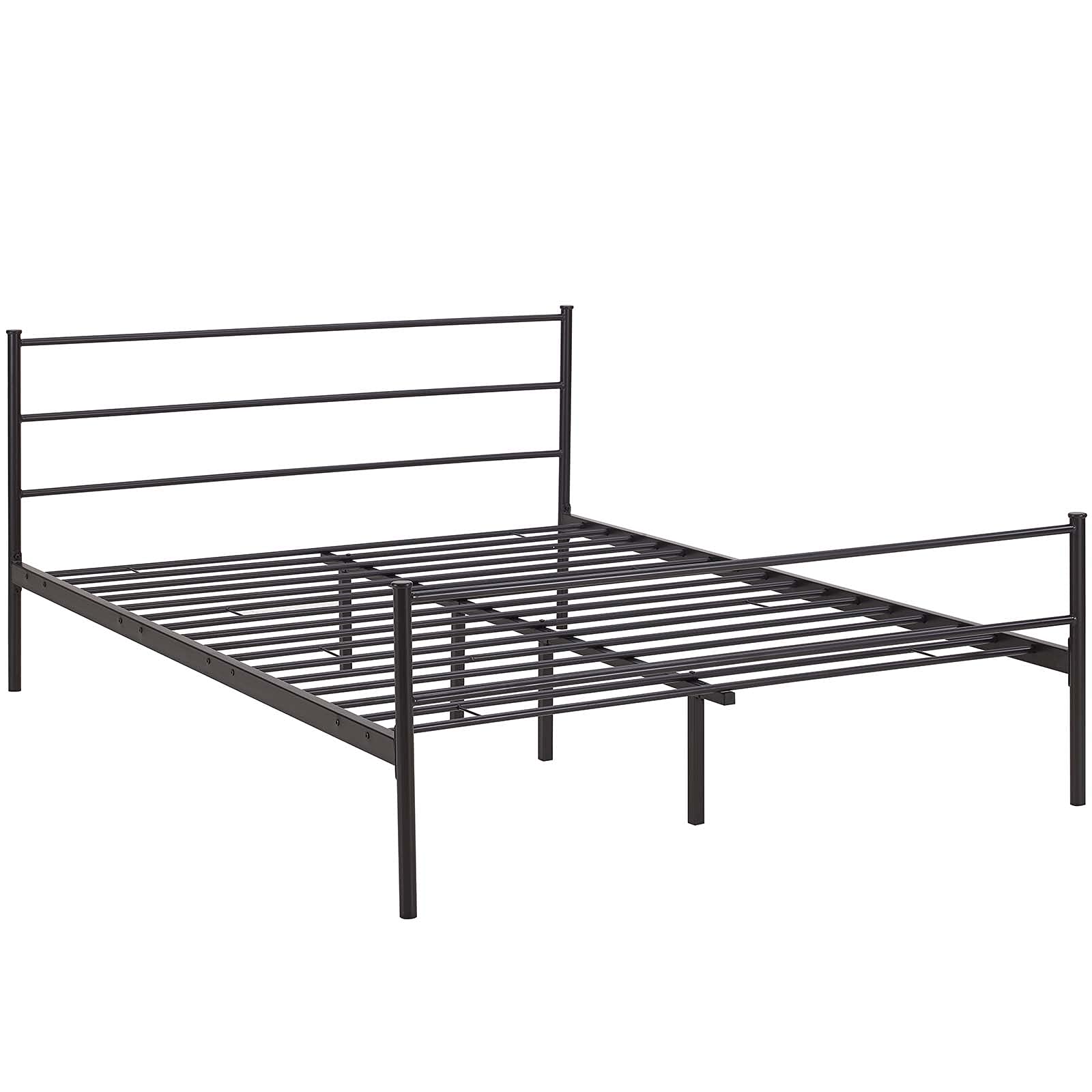 CasaFoyer Alina Platform Full Bed Frame | Rustic Charm | Sturdy Steel Frame | Supports 1323 lbs | No Box Spring Needed | Fits Memory Foam, Spring, Latex, Hybrid Mattresses | Mattress not included