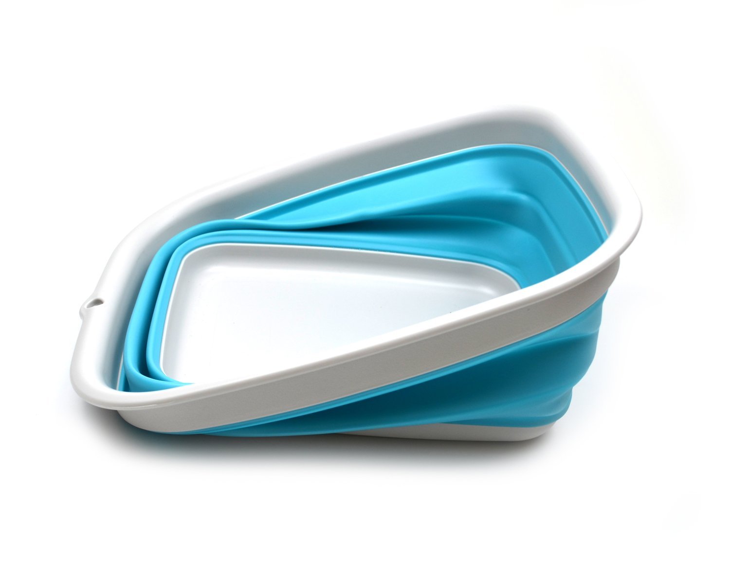 Sammart 9.45L (2.5 Gallon) Collapsible Tub - Foldable Dish Tub - Portable Washing Basin - Space Saving Plastic Washtub (Bright B