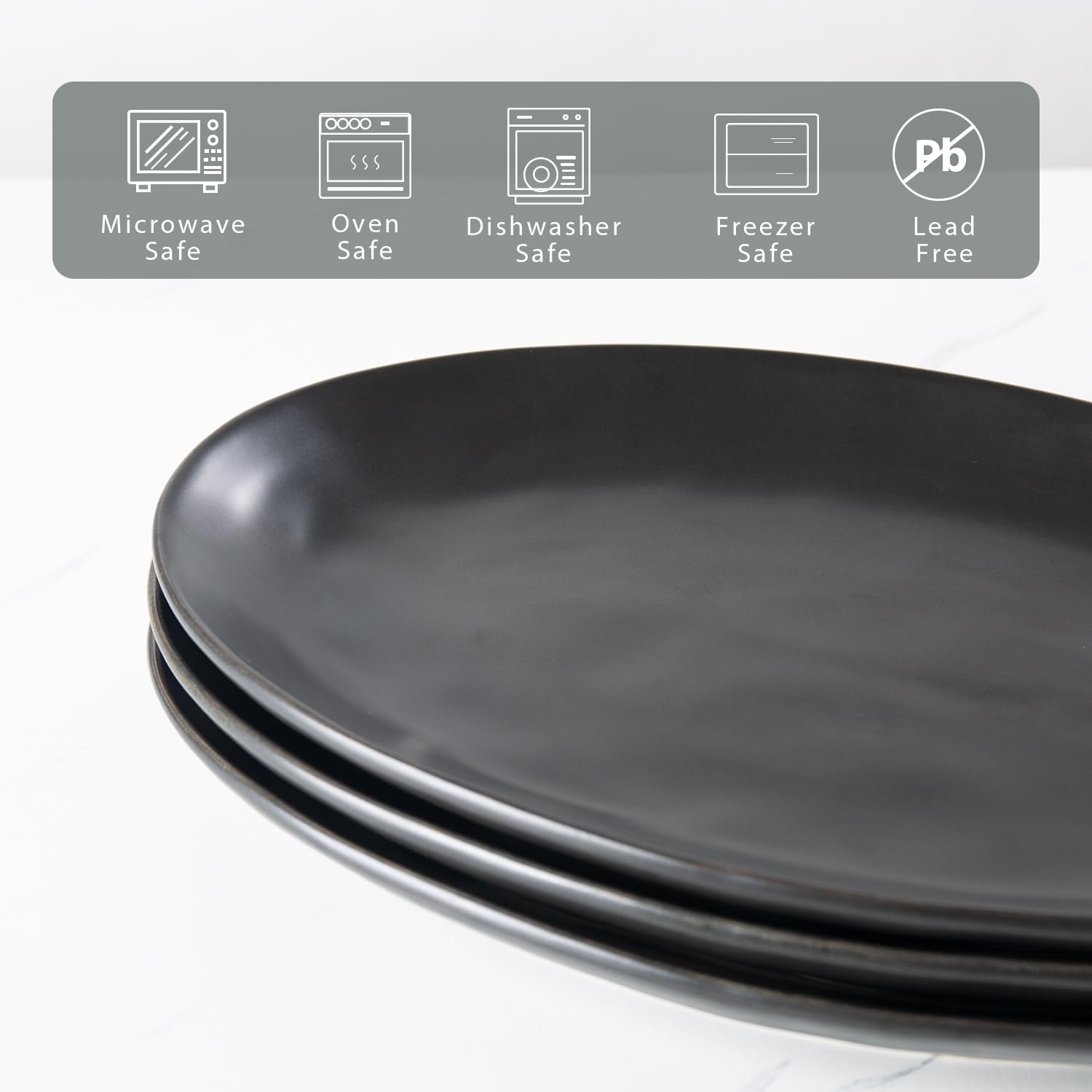 Magclay Porcelain Serving Platters, 12 Inch Large Serving Trays, Oval Serving Plates For Dessert Appetizers Meat/Entertaining/Pa