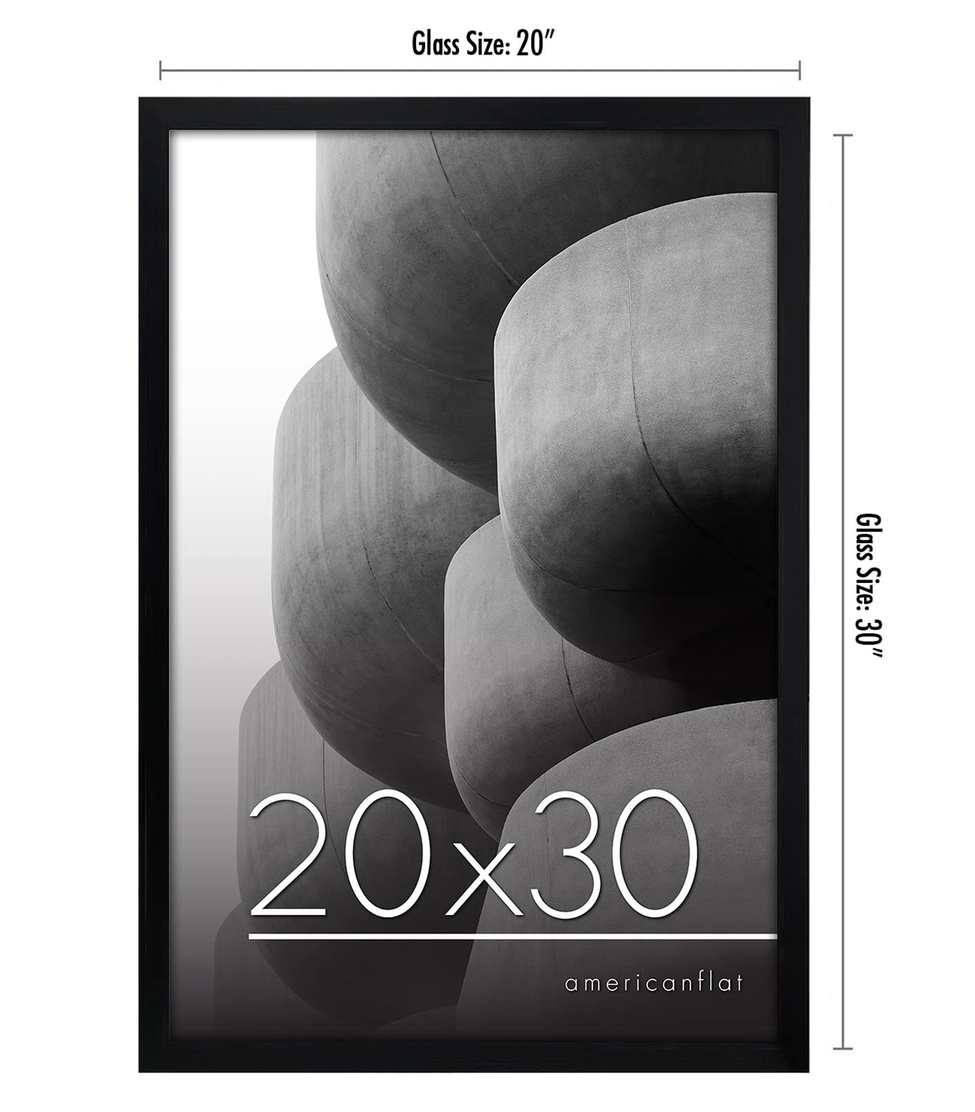 Americanflat 20X30 Poster Frame In Black With Polished Plexiglass - Thin Border 20 X 30 Inch Large Picture Frame For Wall, Poste