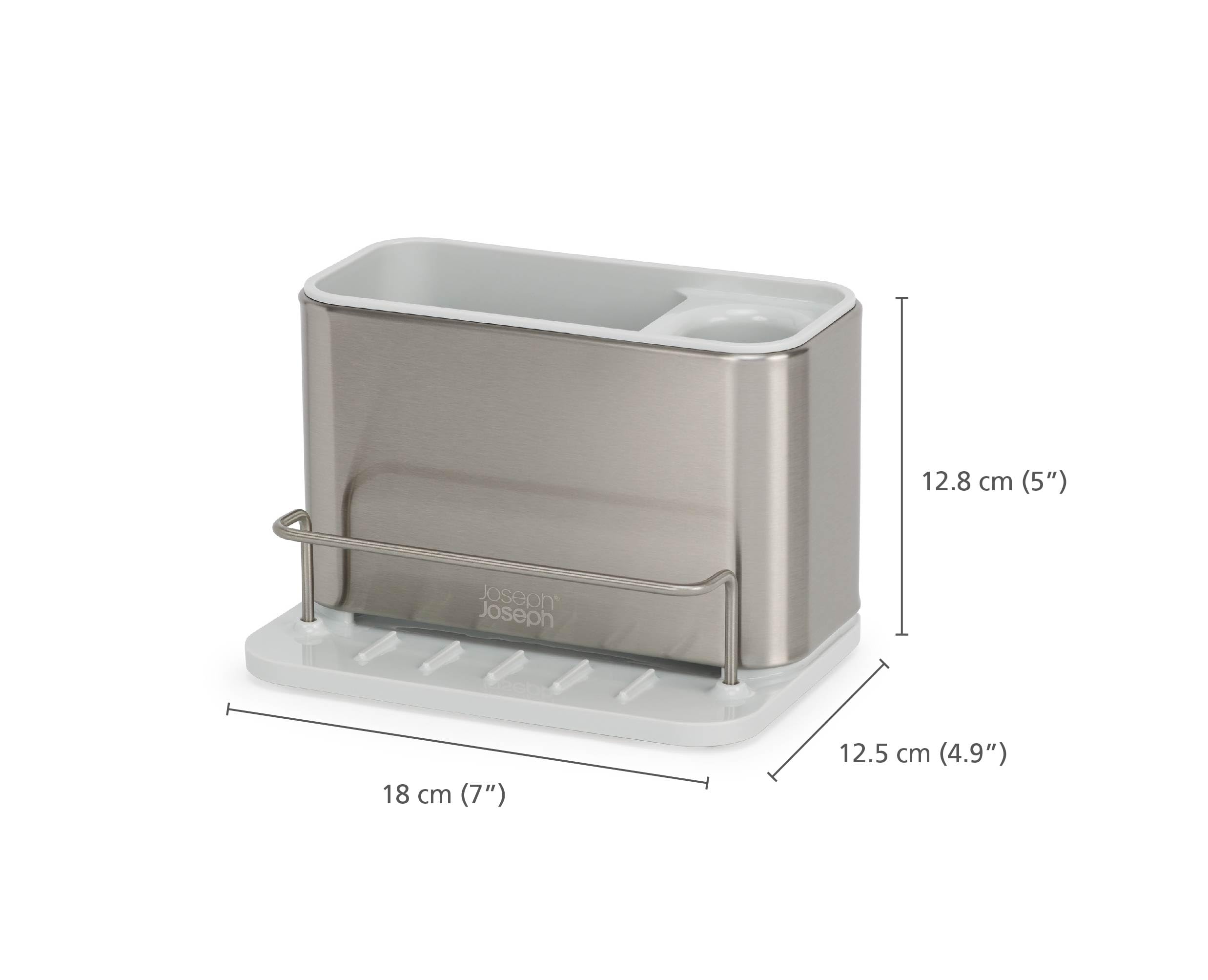 Joseph Joseph Surface Stainless-Steel Caddy Sink Area Organiser, Sponge Holder, Stainless Steel, One Size, Light Stone