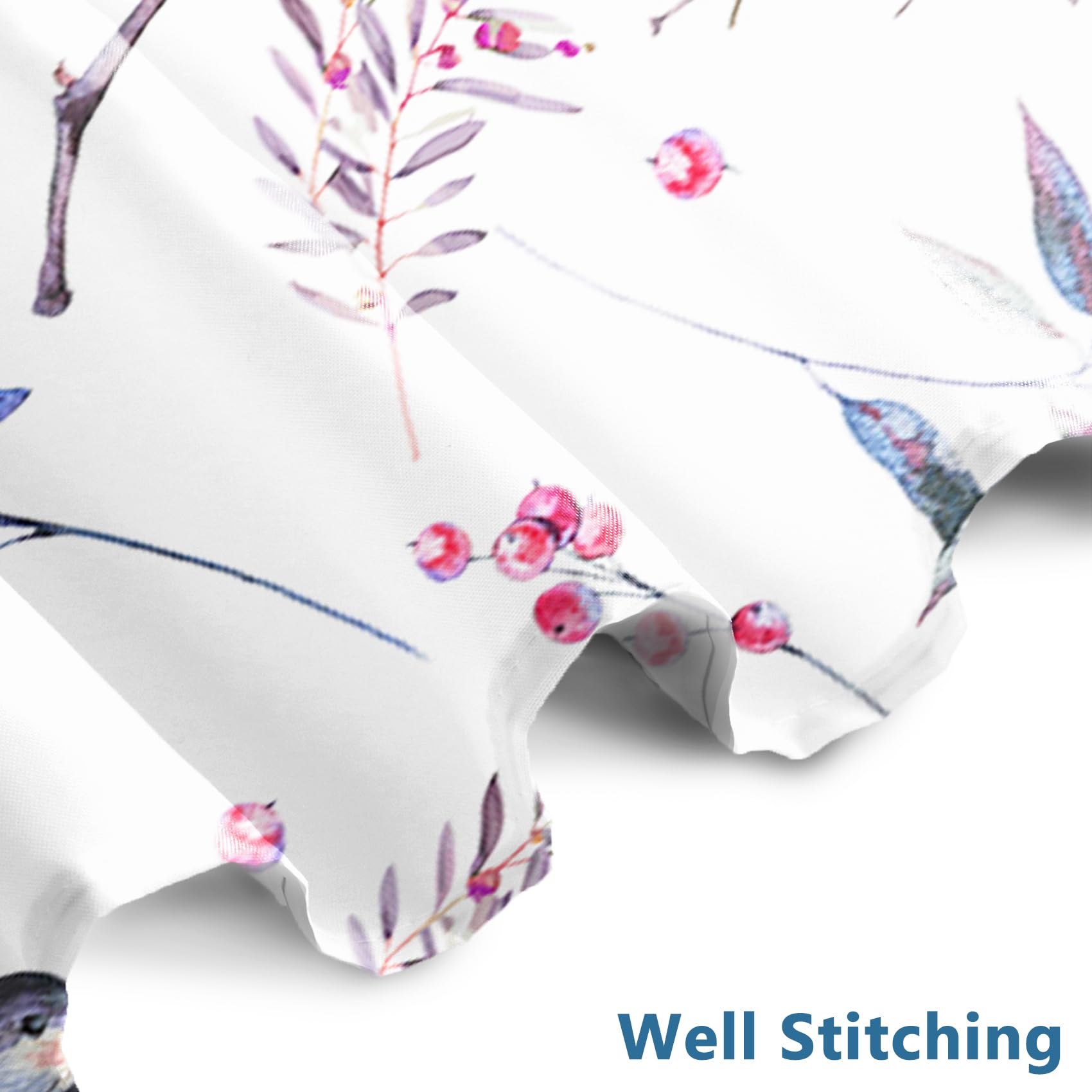 Awert Bird Shower Curtain With Hooks Colorfur Cheery Birds On Tree Branch Shower Curtain For Bathroom Waterproof Fabric Bathroom