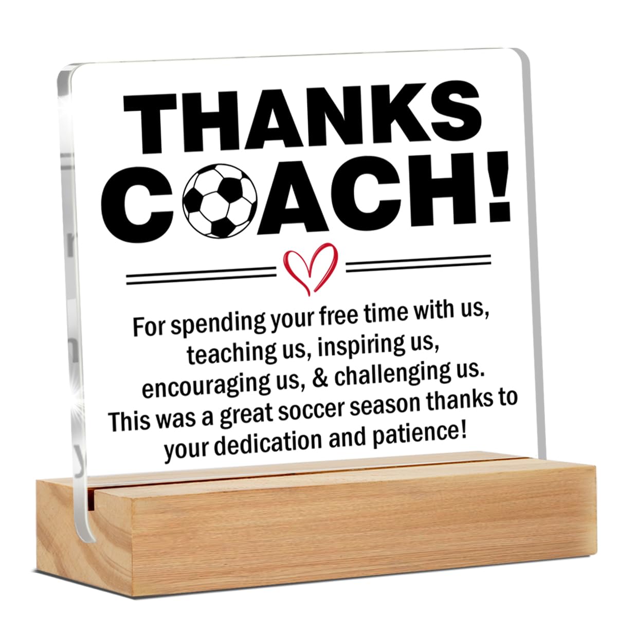Soccer Coach Thank You Gifts, End of Season Soccer Gifts, Appreciation Gifts for Soccer Coach Clear Desk Decorative Sign Home Of
