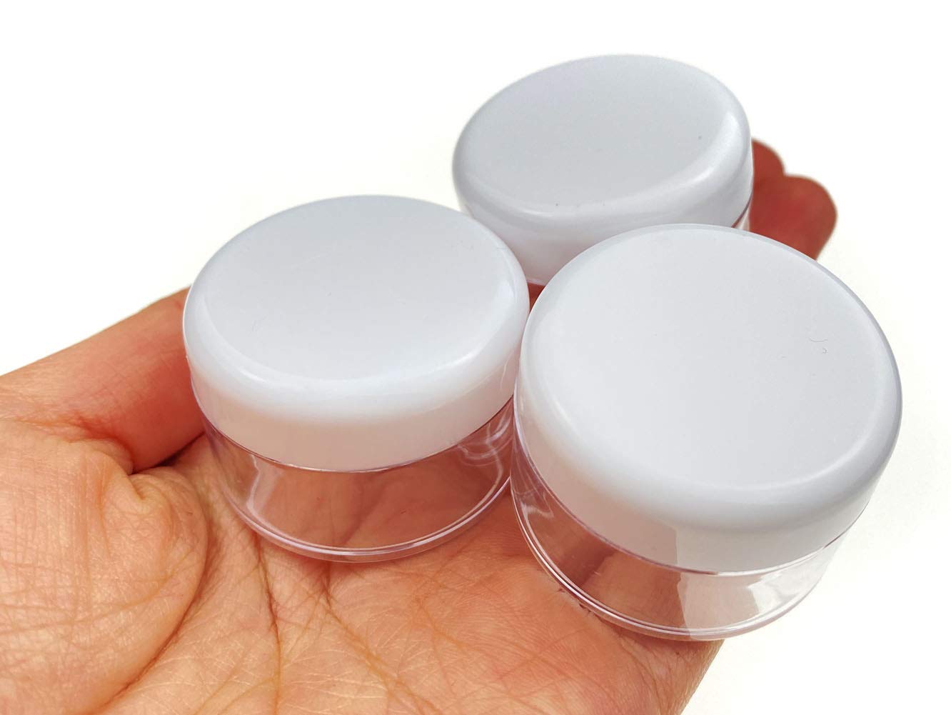Plastic Transpatent 15G Sample Empty Container Jars Round Pot White Screw Cap Lid Small Tiny Bottle For Cosmetic Make Up Eye Sha