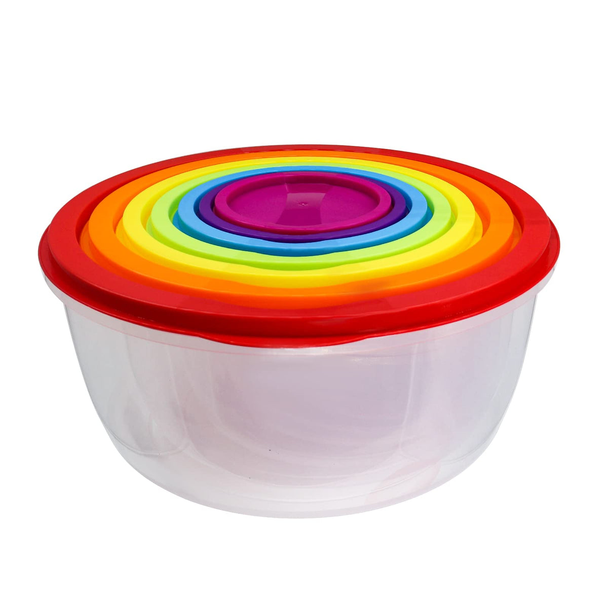 Atrdto Plastic Multicolor Salad Bowl Set,Microwave And Dishwasher Safe,Ideal For Baking, Prepping, Cooking And Serving Food (Set