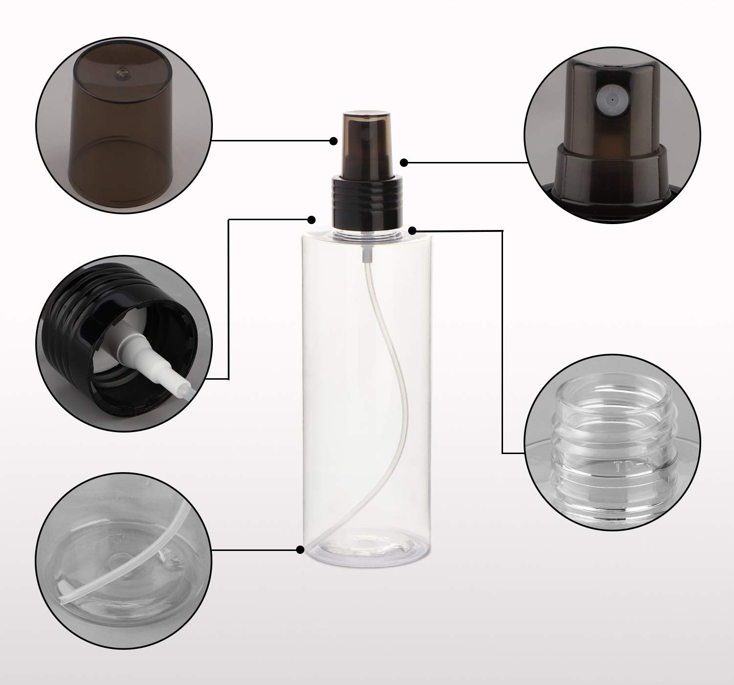 Yebeauty Empty Spray Bottles For Essential Oils, 4Oz Refillable Clear Plastic Misting Spray Bottles Atomizer Fine Mister Spray B