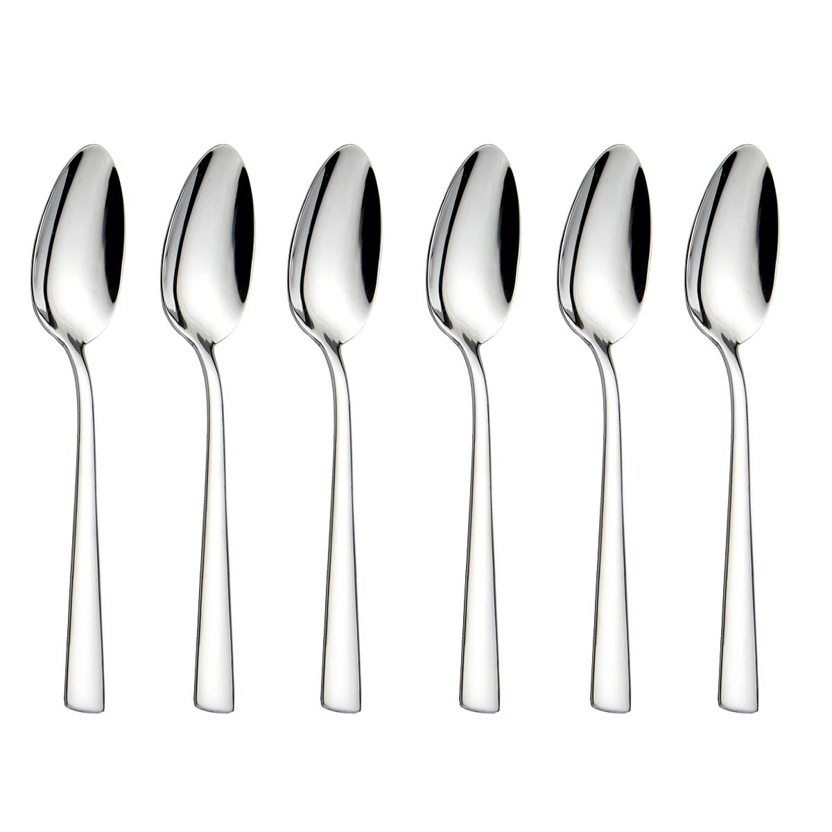 Hissf 6-Pieces Teaspoons Set Stainless Steel 180 Tea Spoons, 629 Inches For Home, Kitchen Restaurant, Square Handle