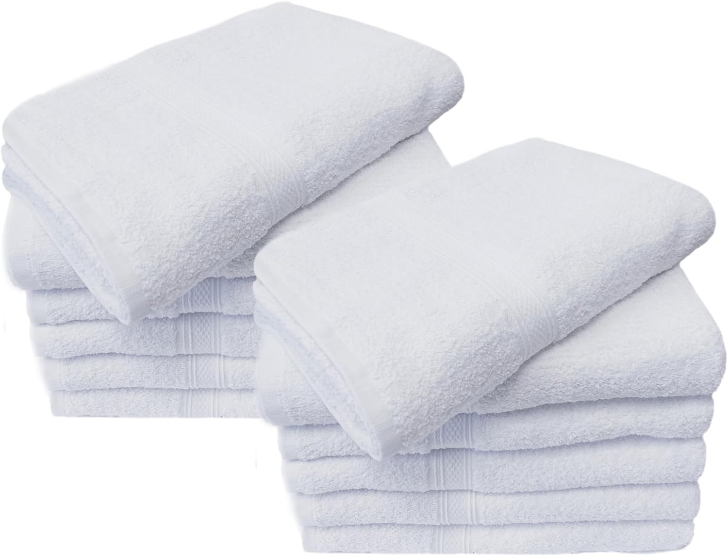 Towels N More 15X25 Hand Towels - White Soft 100% Cotton Ring Spun Loops - Highly Absorbent And Quick Drying Medium Towels Linen