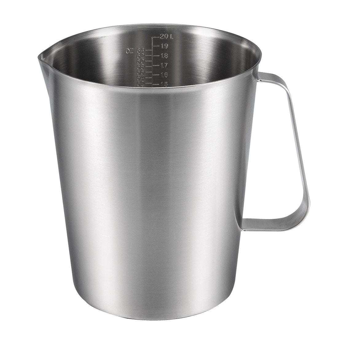 Uxcell Measuring Cup 2000Ml 64Oz, 2 Measuring Scales, Including Ml Scale, Ounce Scale, 304 Stainless Steel Graduated Beaker With