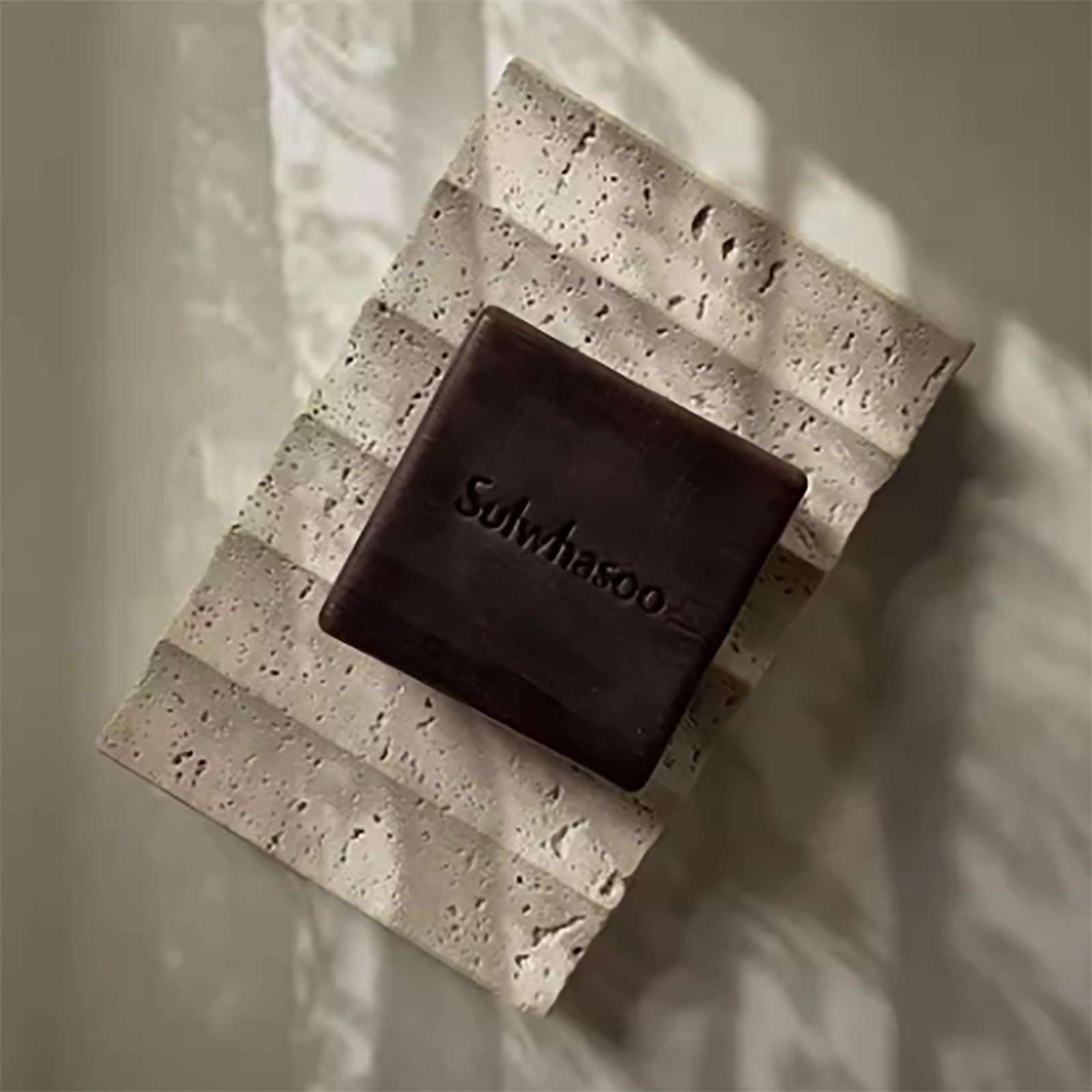 Phinilux Luxury Travertine Soap Dish Marble Jewelry Ring Tray - Rectangle Marble Soap Tray & - Self Draining Soap Holder For Bat