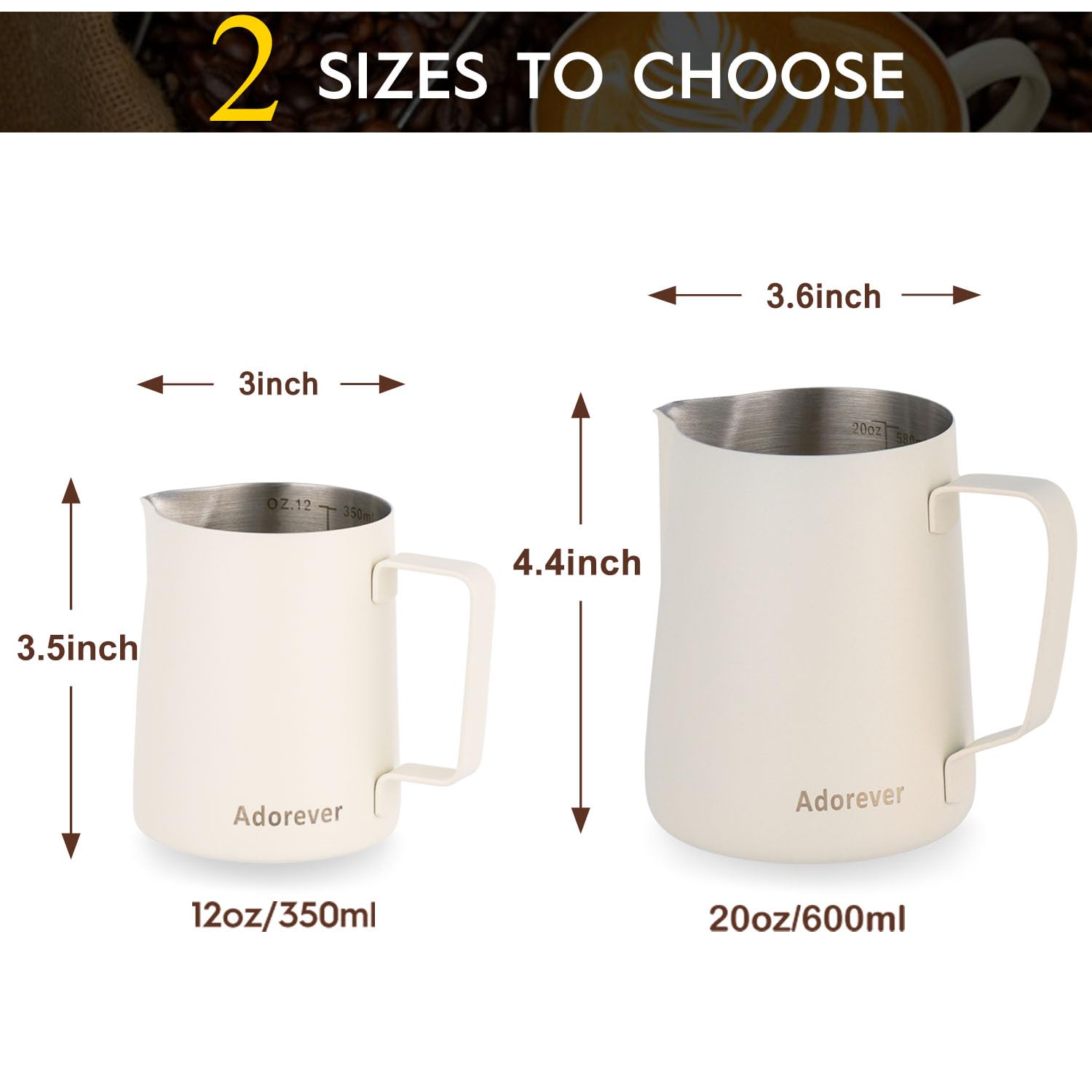 Milk Frothing Pitcher, 350Ml/12Oz Steaming Pitchers Stainless Steel Milk Coffee Cappuccino Latte Art Barista Steam Pitchers Milk