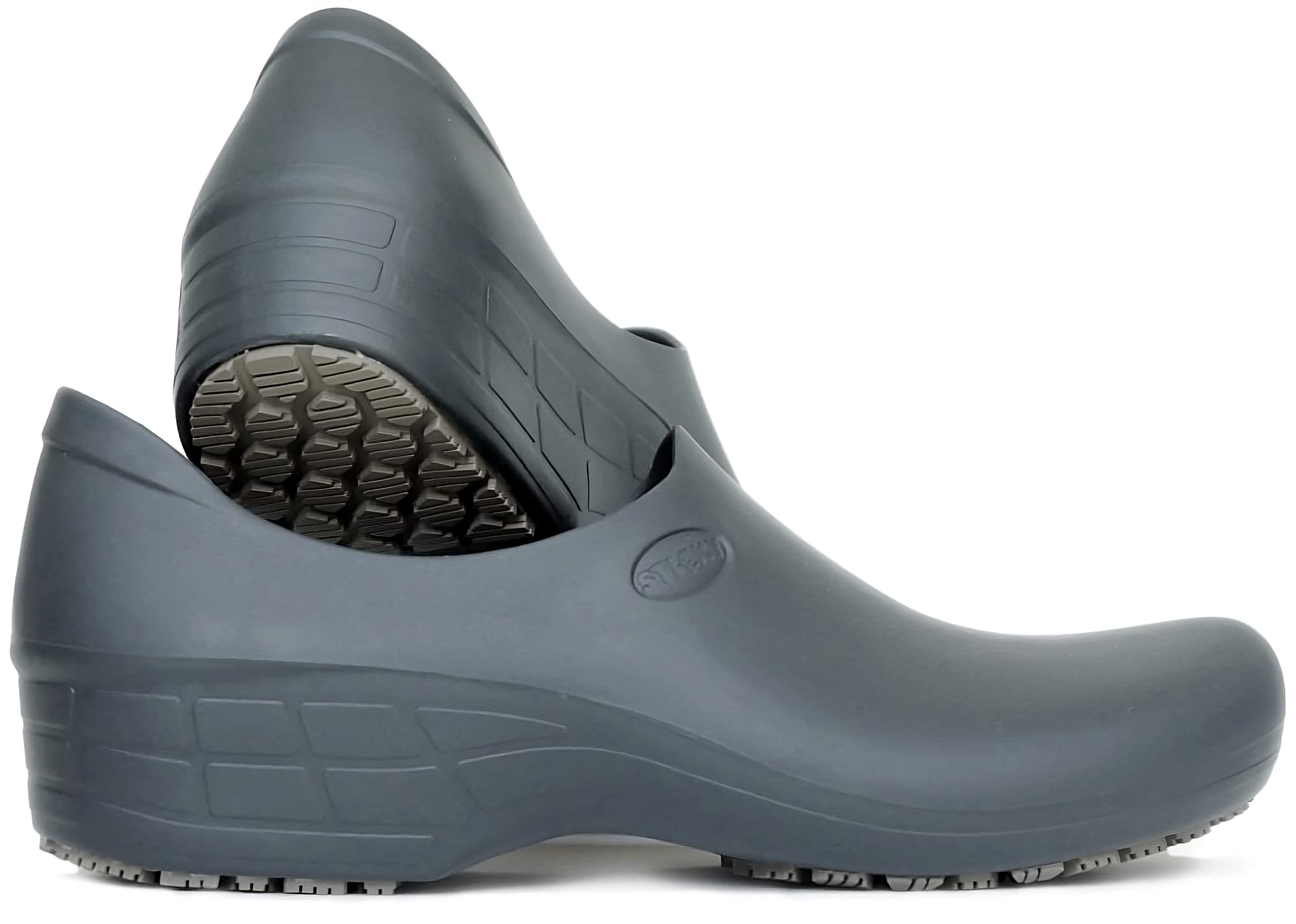 Sticky Nursing Shoes Women - Chefs - Kitchen - Nurses - Clogs For Work - Waterproof Non Slip (Dark Grey, 7)