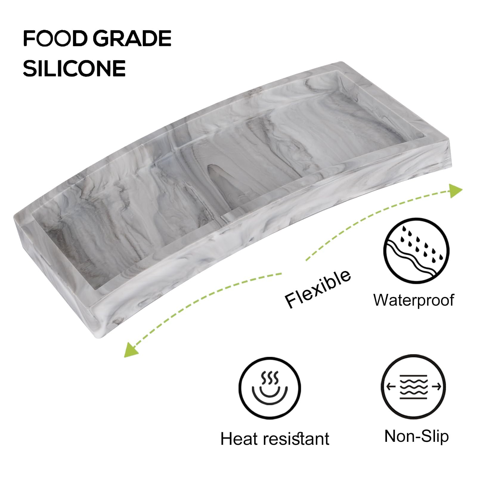Bathroom Tray, Small Vanity Tray Silicone Soap Dish Sponge Holder Kitchen Sink Organizer Bathroom Accessories For Countertop, To