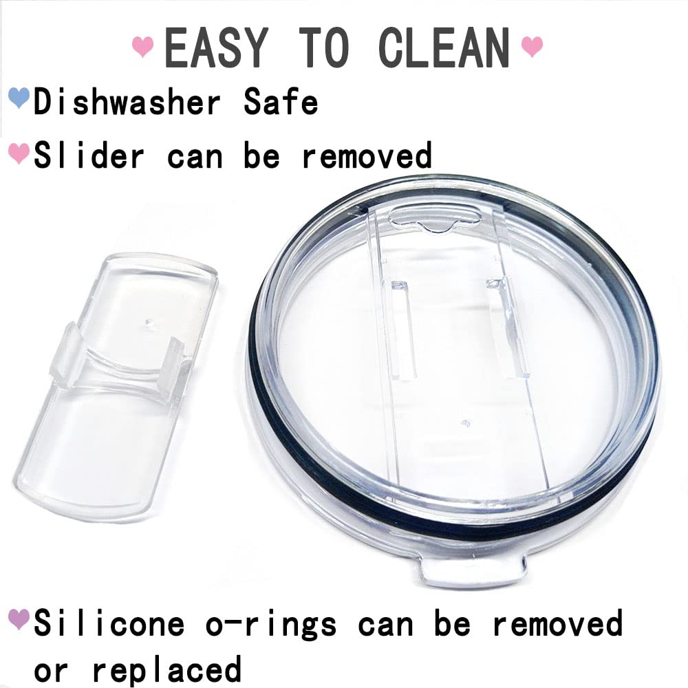 20 Oz Tumbler Lids, Pivhwir 2 Pcs Cover Replacemen Spill-Proof Splash Resistant Travel Mug Lid Fits For Inner Diameter 3.15 Inch