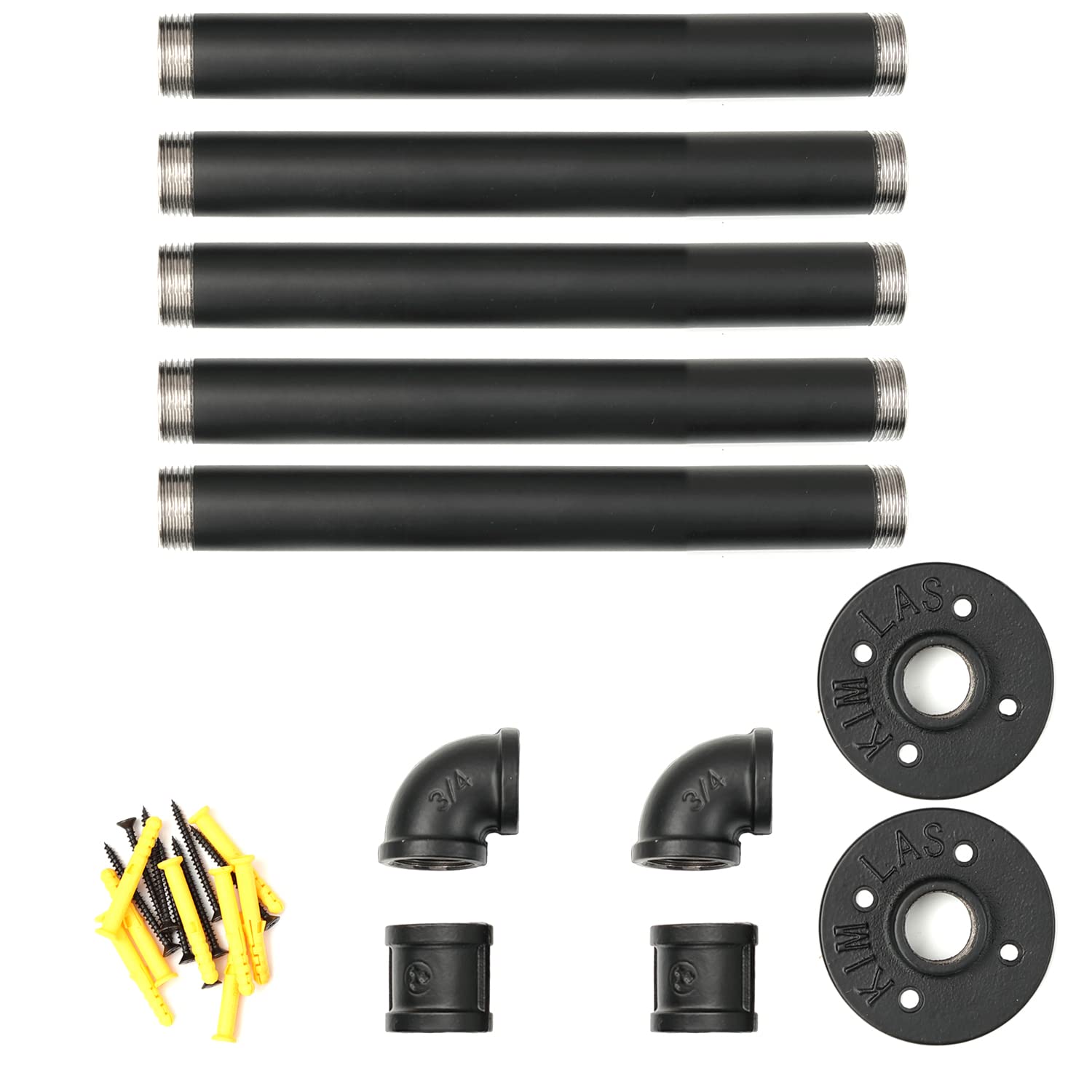 Industrial Pipe Clothing Rack, 30 Wall Mounted Clothes Garment Rack , Black Iron Pipe Clothes Hanging Bar, Heavy Duty Metal Ha