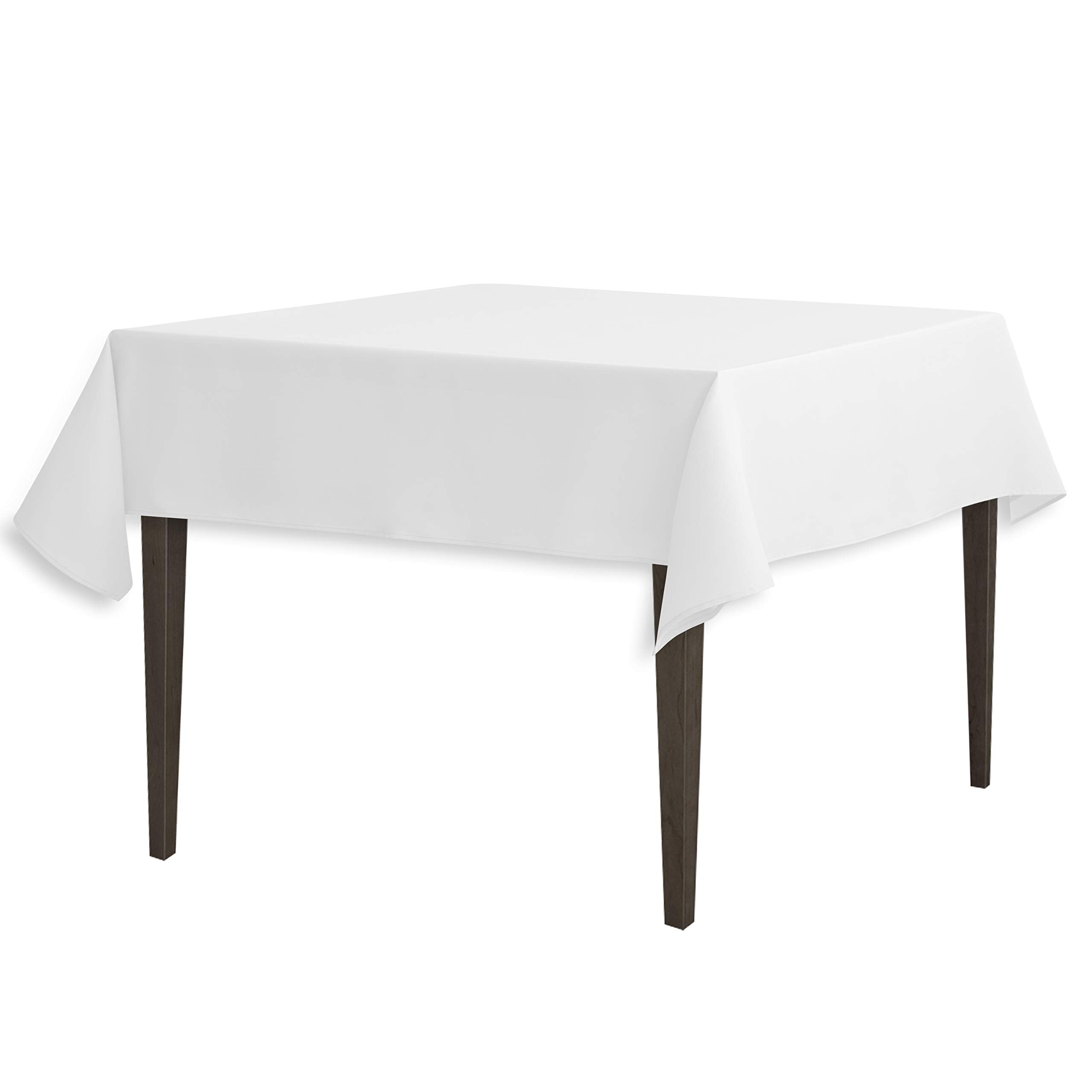 LinenTablecloth 54-Inch Square Polyester Tablecloth White