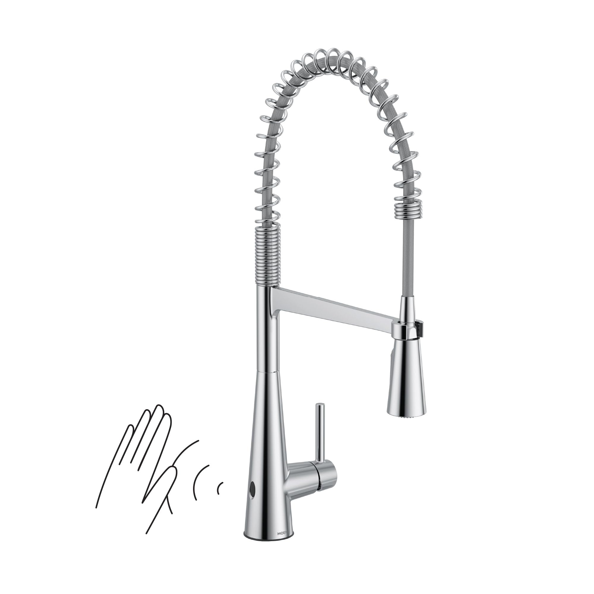 Moen 5925EWC Sleek Spring Pulldown Kitchen Faucet with Power Boost, Chrome