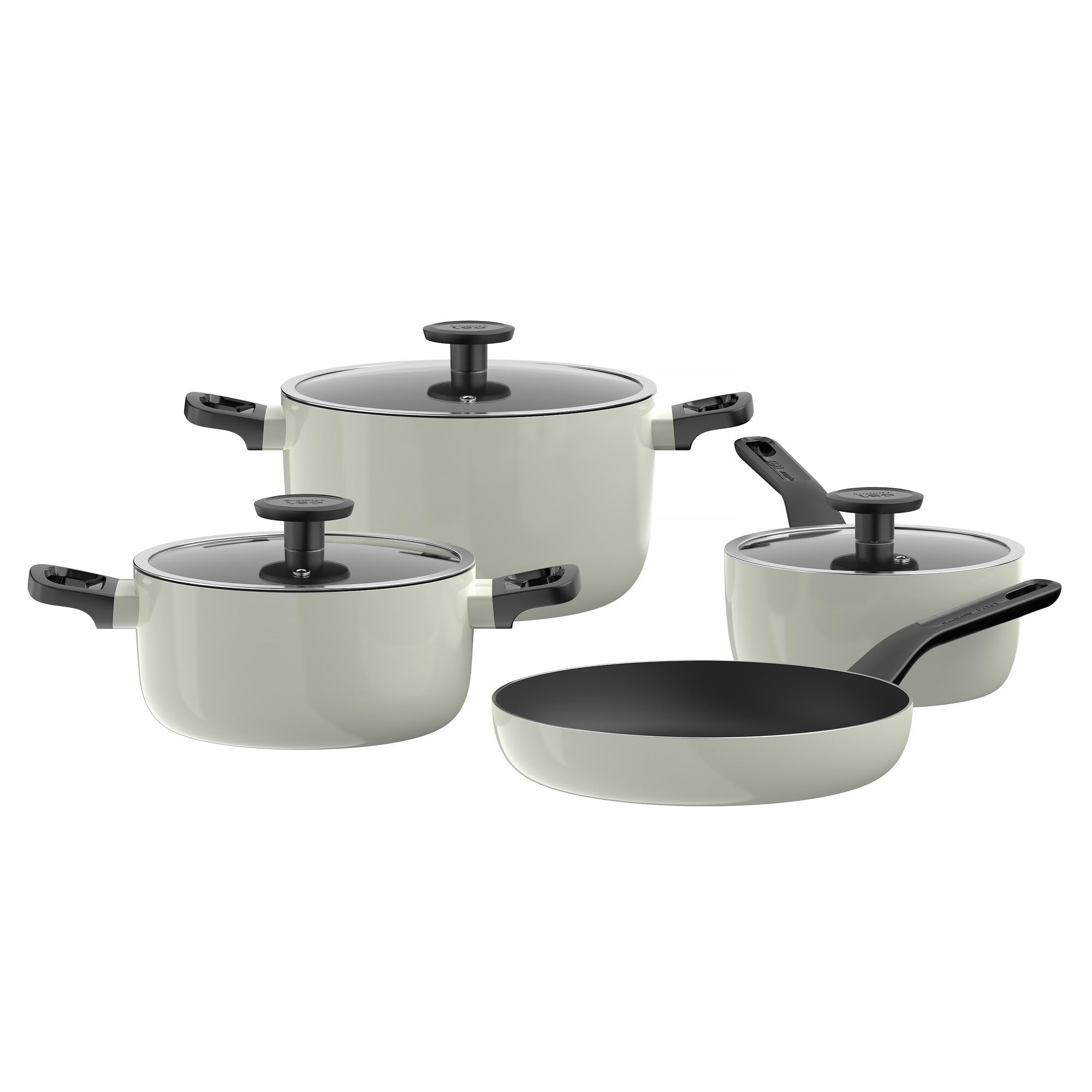 Berghoff Leo Glints 7Pc Ceramic Non Stick Pots & Pans Cookware Set, Sage