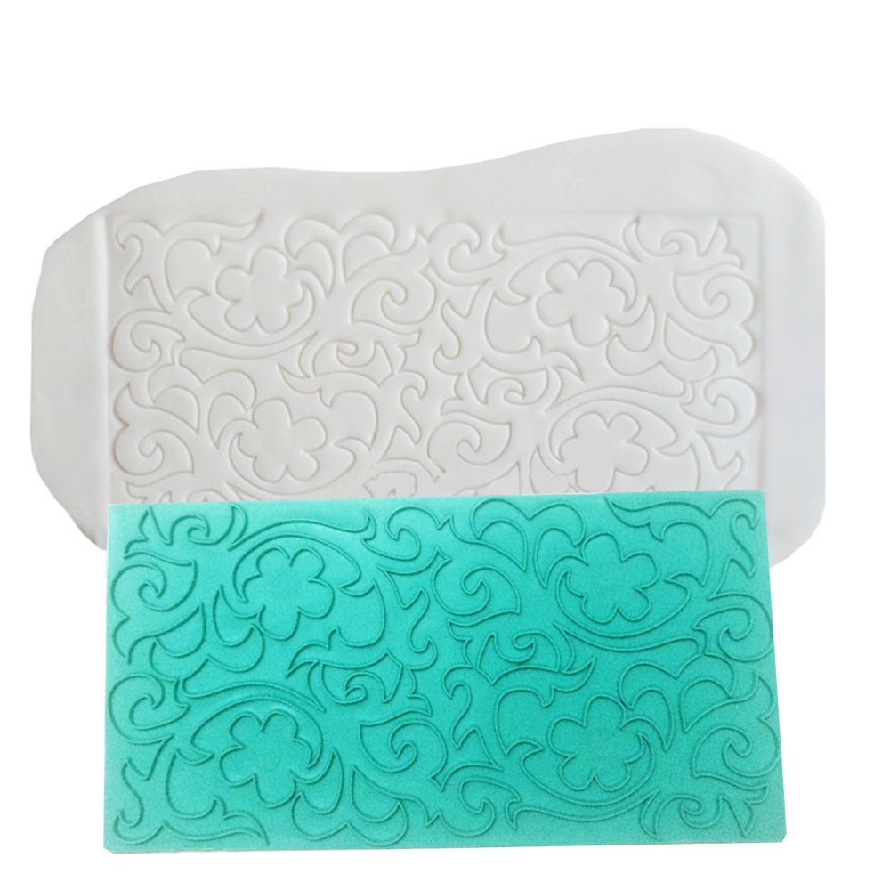 Gobaker Imprint Mat Set Gumpaste Flower Deisgn Press Mold Fondant Cake Embosser For Cupcake Top Decoration