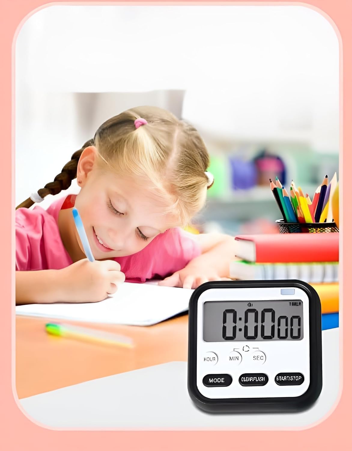 Aerys Digital Kitchen Timer & Stopwatch With Back Stand, Loud Alarm, Large Digit Countdown, Perfect For Baking, Cooking, Study T