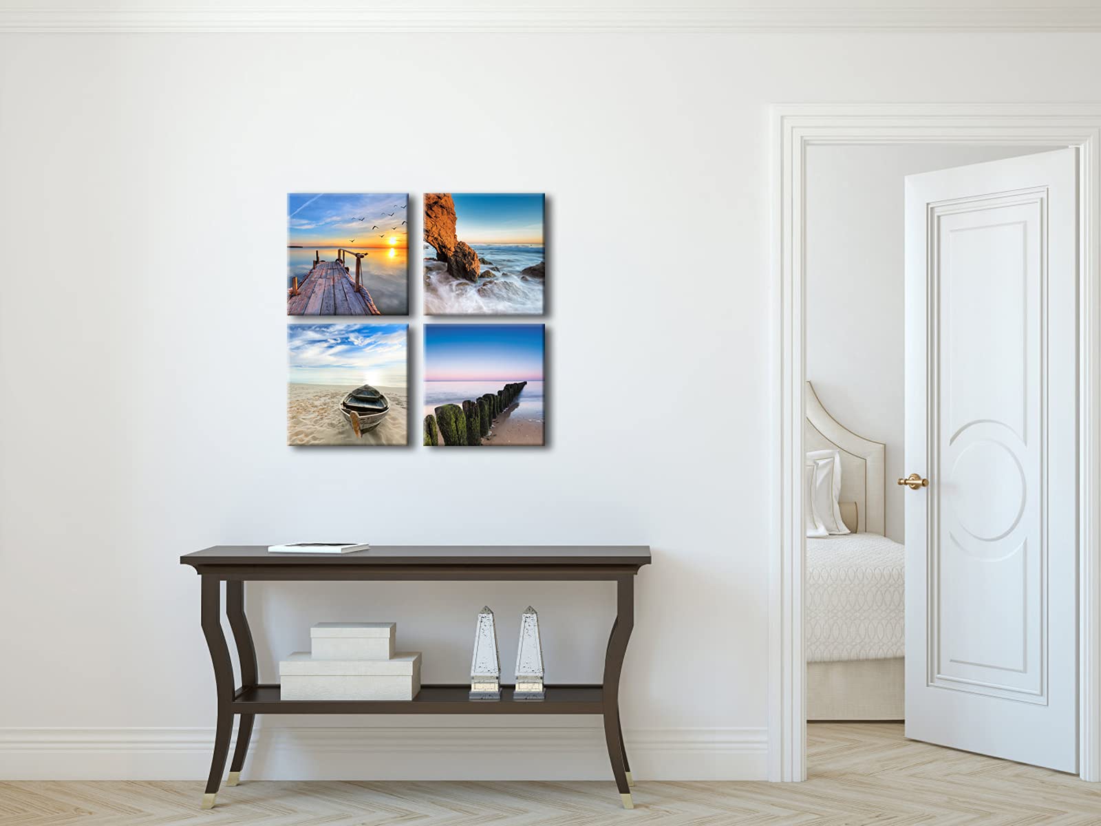 Wieco Art Beach Pictures Canvas Wall Art Bathroom Decor Beach Seaview Wall Decor Ocean Nautical Bathroom Pictures Canvas Paintin