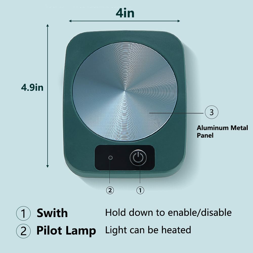 Coffee Mug Warmer For Coffee And Tea, Portable Cup Warmer For Travel, Office Desks, And Home Coffee Warmer For Cocoa, Milk, Tea,
