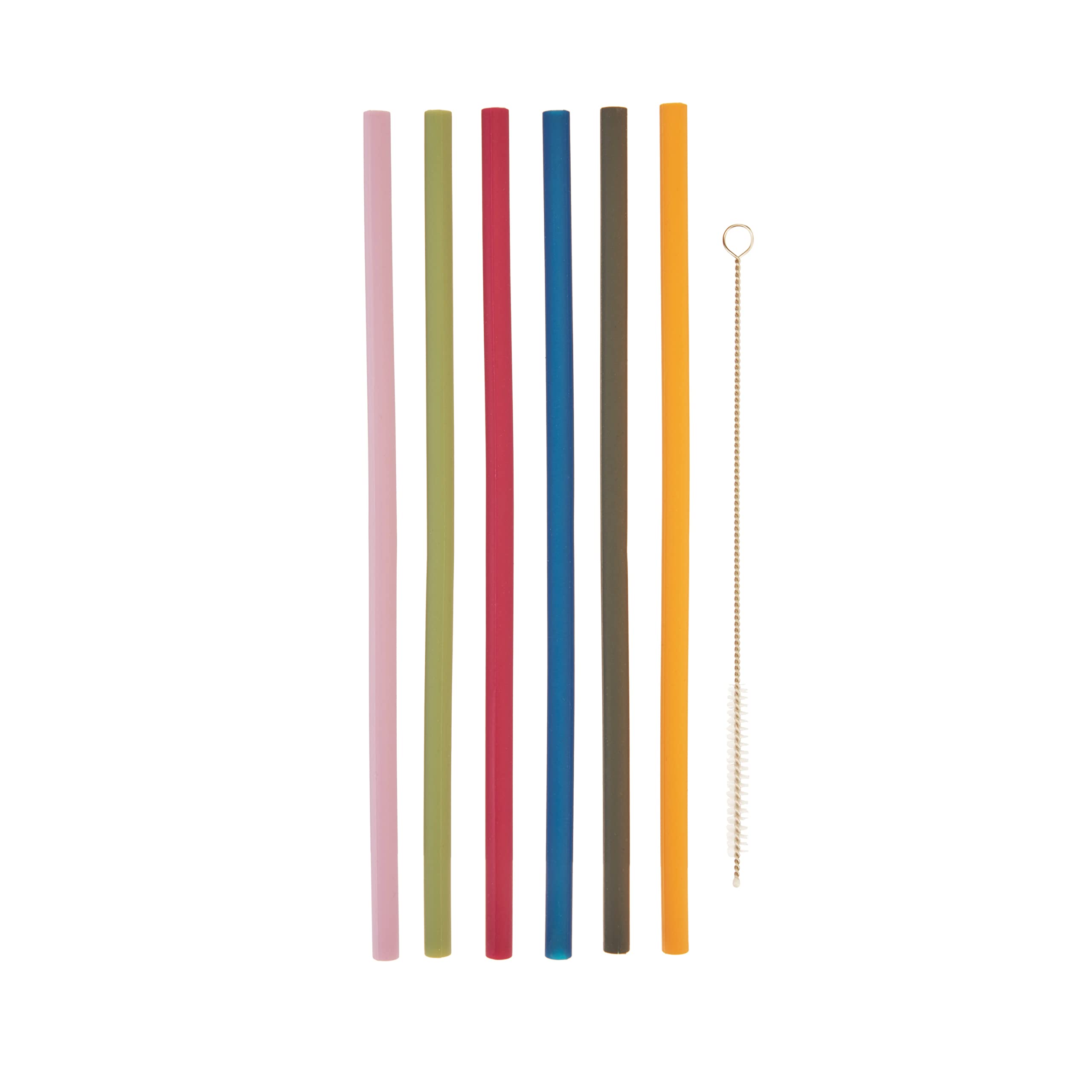 True Reusable Silicone Straws With Cleaning Brush, For Smoothies, Hot And Cold Drinks, Travel Straws, Drinking Accessories, Set