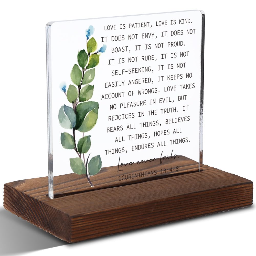 Biblical Love Verse Acrylic Plaque, Inspirational Gift for Christian Friends, Meaningful Gift for Believers, Christian Faith Art