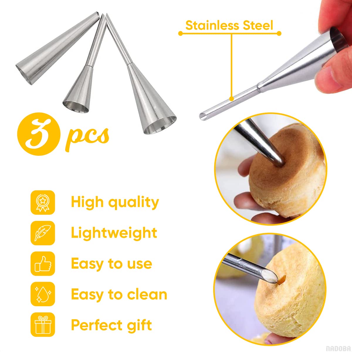 3Pcs Large Piping Tips Set - Frosting Tips Piping Nozzles Frosting Piping Kit Icing Tips Cake Piping Kit Pipping Tips Icing Pipi