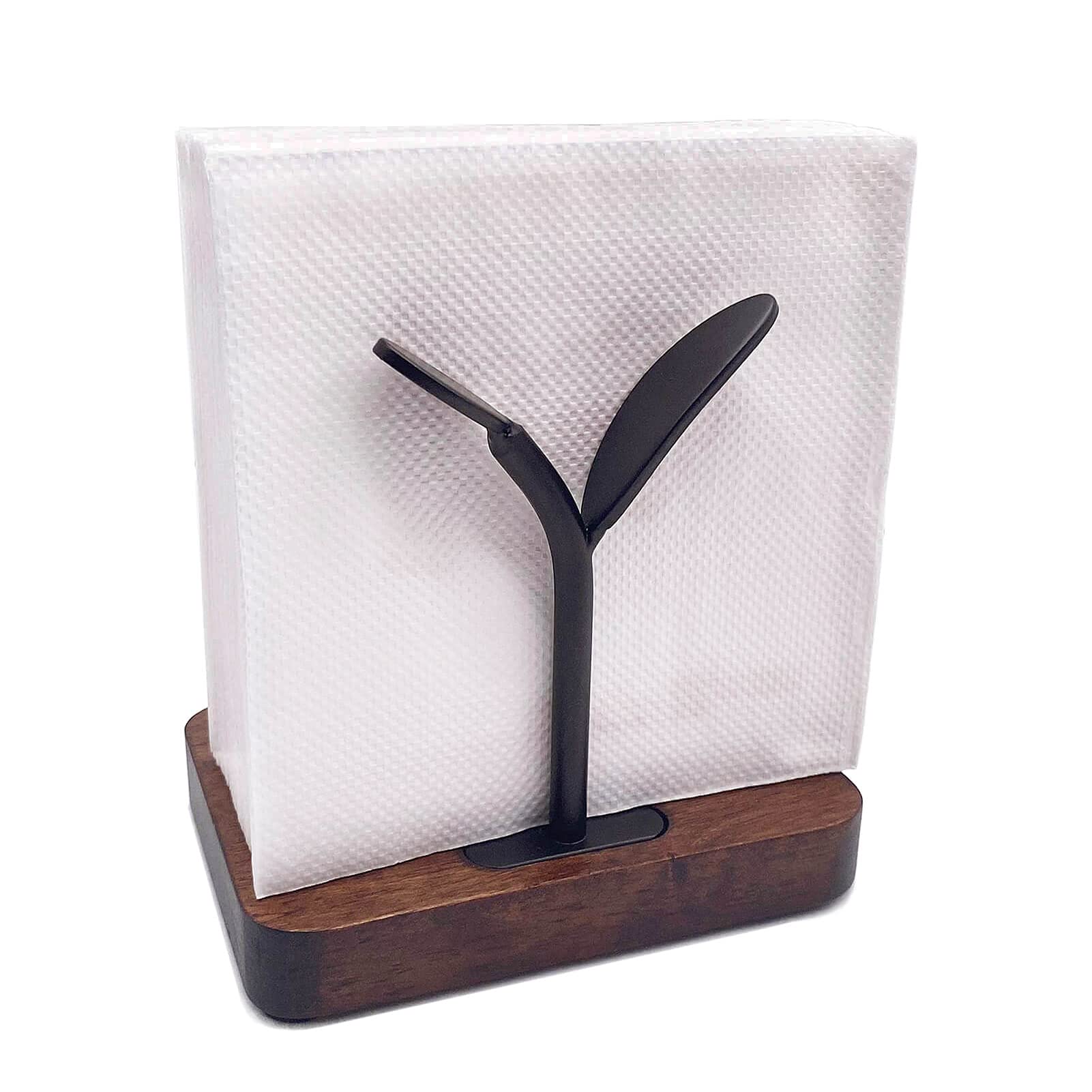 Leaf Napkin Holder, Wooden Napkin Holder For Tables, Freestanding Tissue Dispenser For Kitchen Countertop, Dining, Picnic Table,