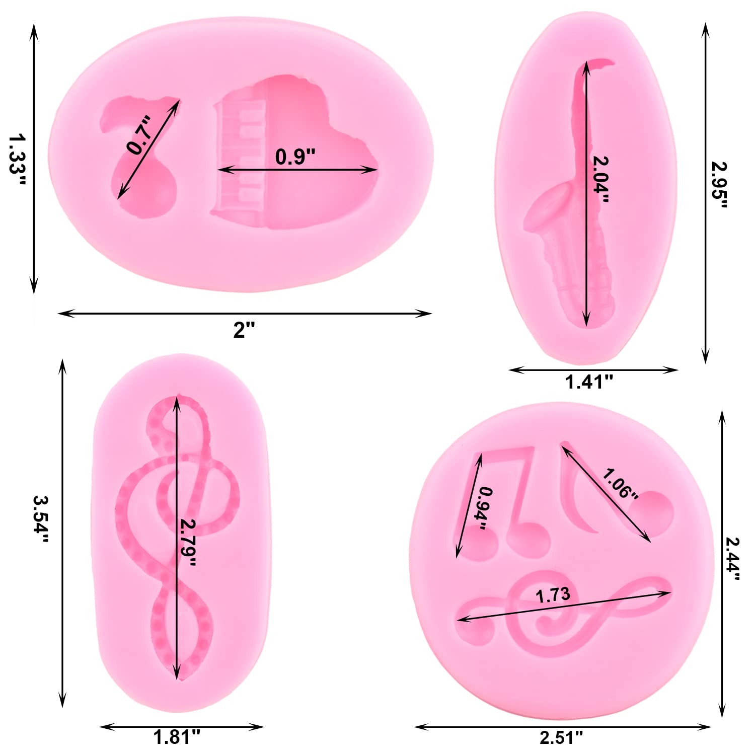 Zixiang Music Note Fondant Mold Piano Saxophone Silicone Molds For Cake Decorating Cupcake Topper Candy Polymer Clay Chocolate G