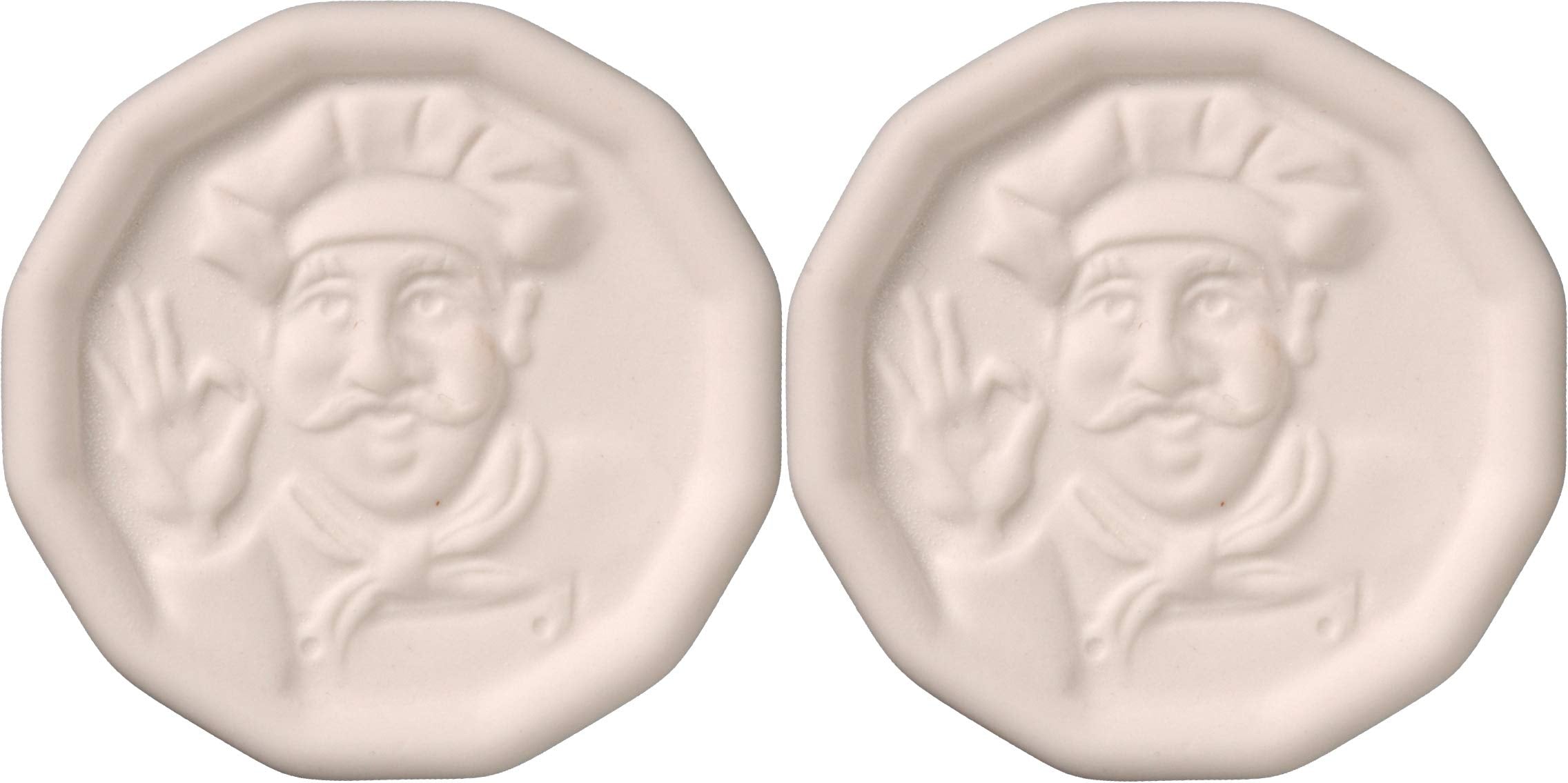 JBK Pottery Chef Design Ceramic Pot Minder, Set of 2