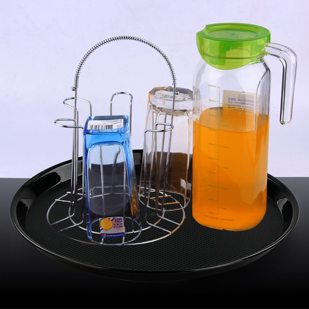 Ramddy Black Round Serving Trays, Set Of 4